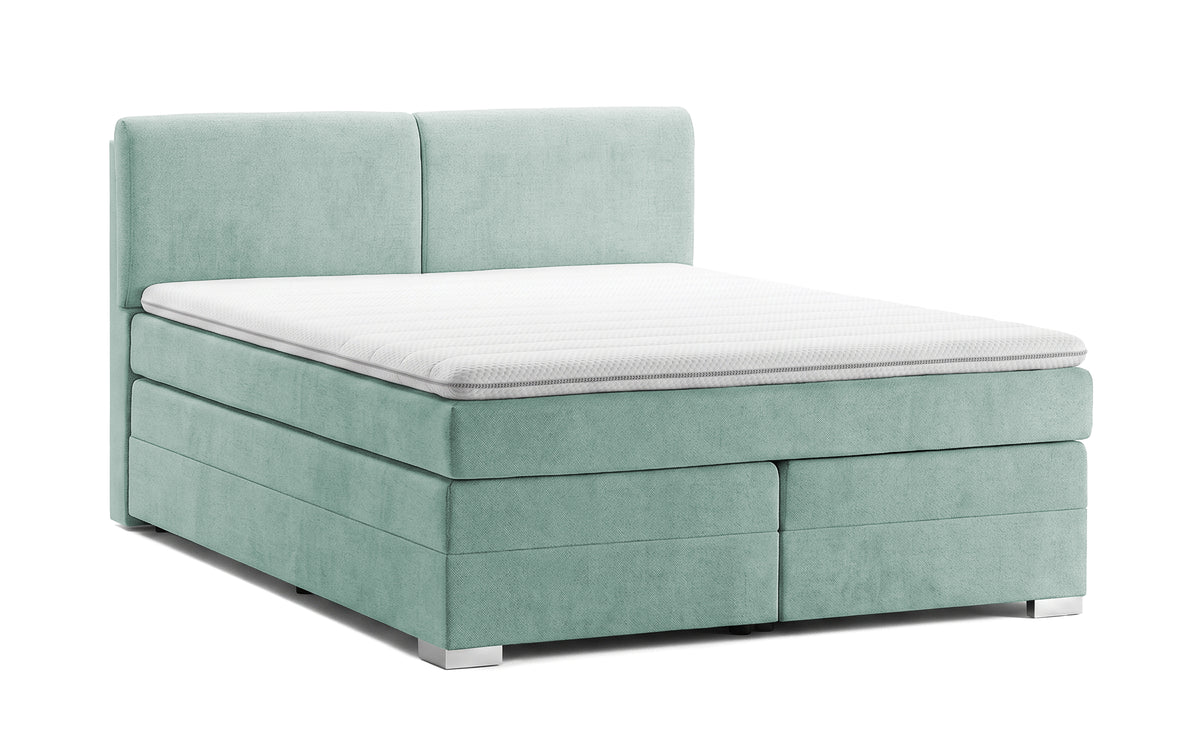 Pat Tapitat Charlotte, cu lada de depozitare, Gri, Prestigehome.ro, Prestige, #Color_menta-enjoy