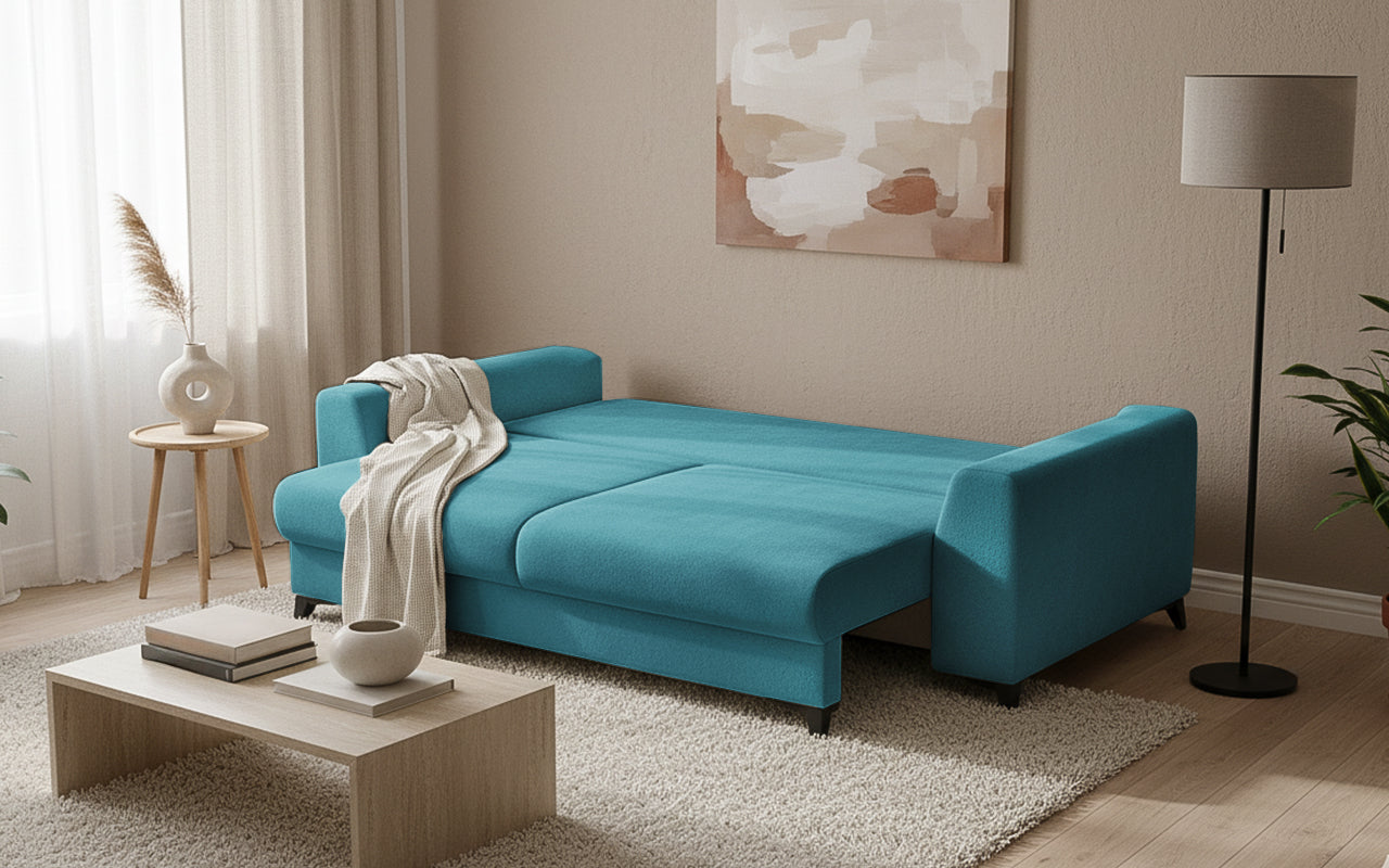 Canapea Extensibilă 3 locuri TIVOLI, 240x105x95 cm, #color_Turcoaz-Mystery