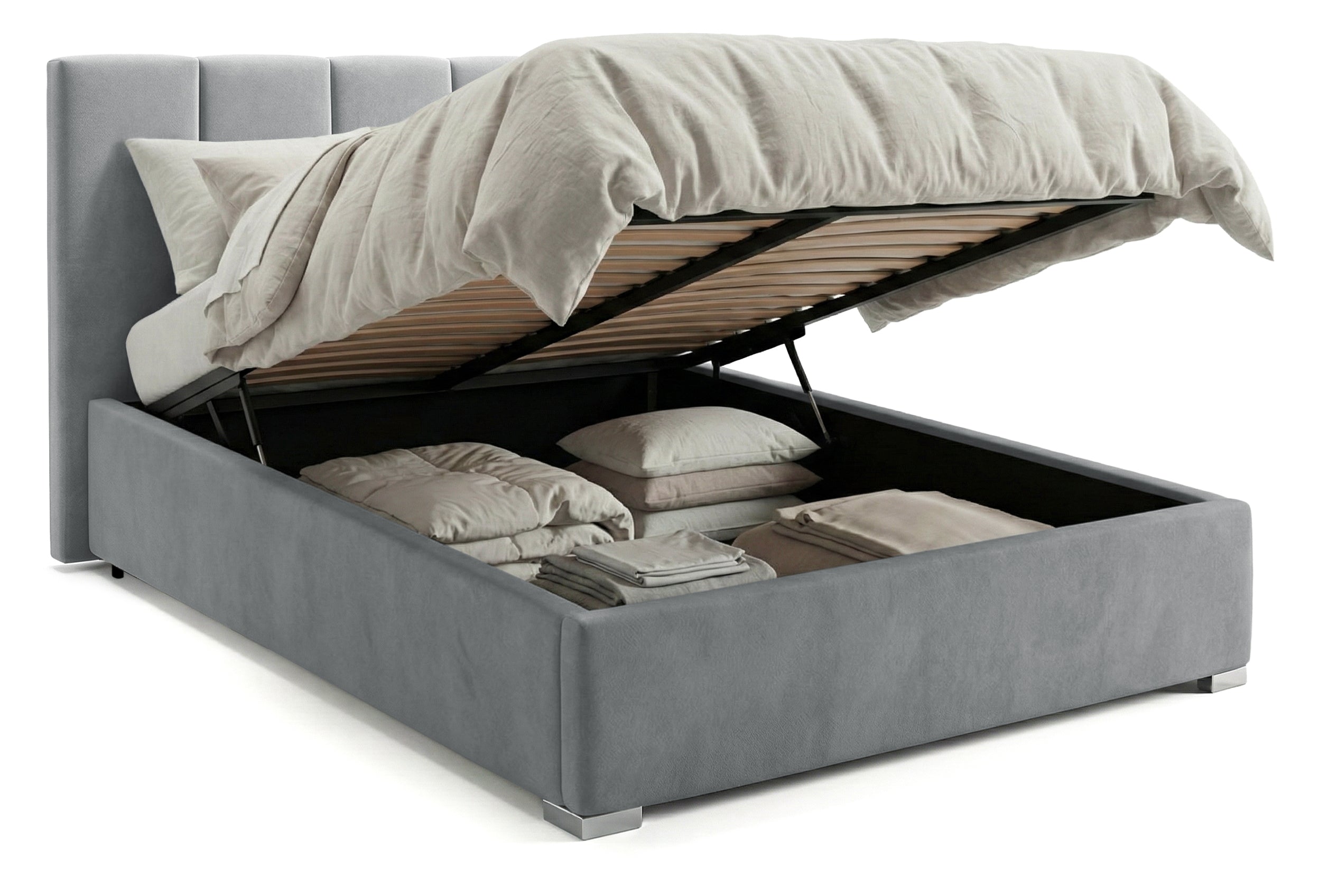 Pat Tapitat Luna, cu Lada Rabatabil, Prestigehome.ro, Prestige, #color_swing-gri