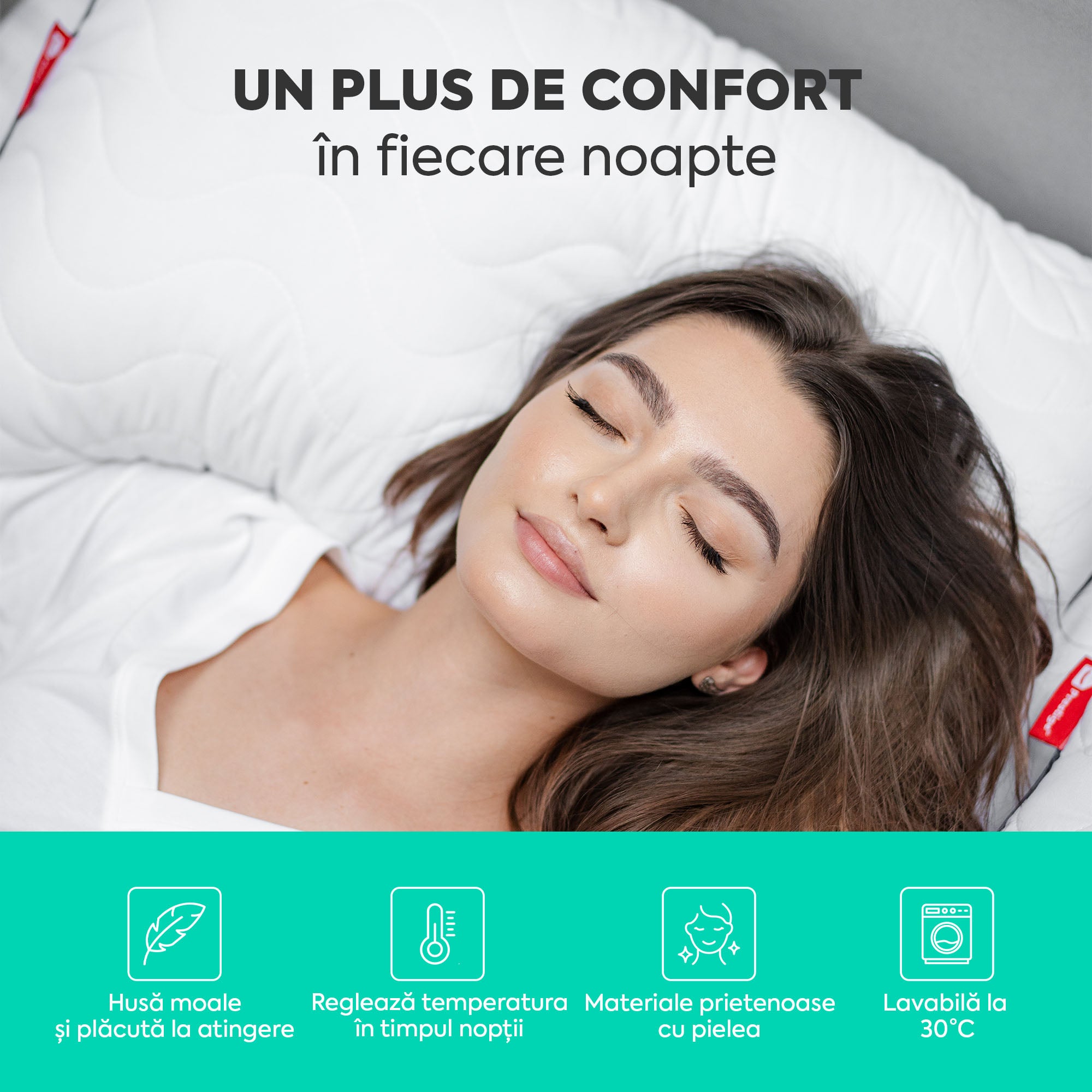 Pernă Comfort Plus cu microfibră, husă microfibră, 50x70 cm-Pernă-Prestige Home-Prestige Home