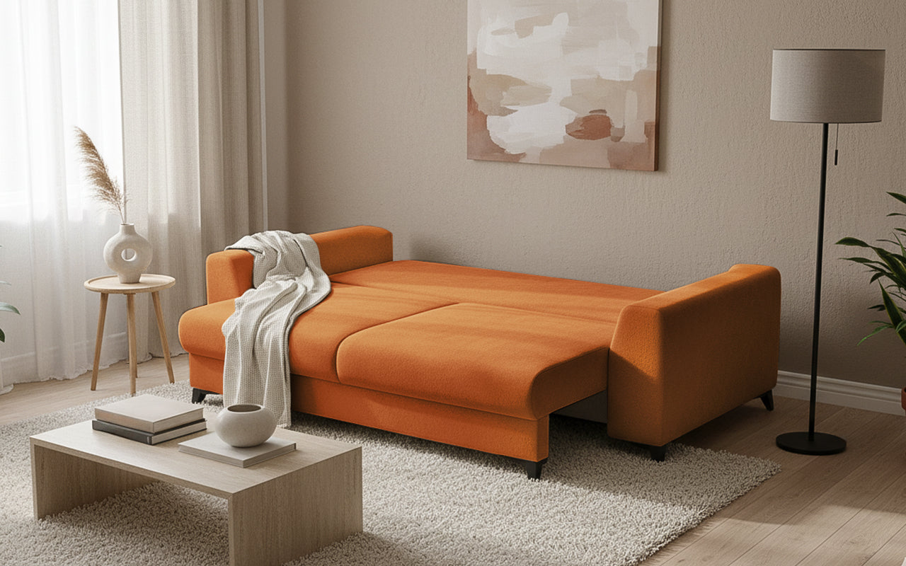 Canapea Extensibilă 3 locuri TIVOLI, 240x105x95 cm, #color_Portocaliu-Mystery