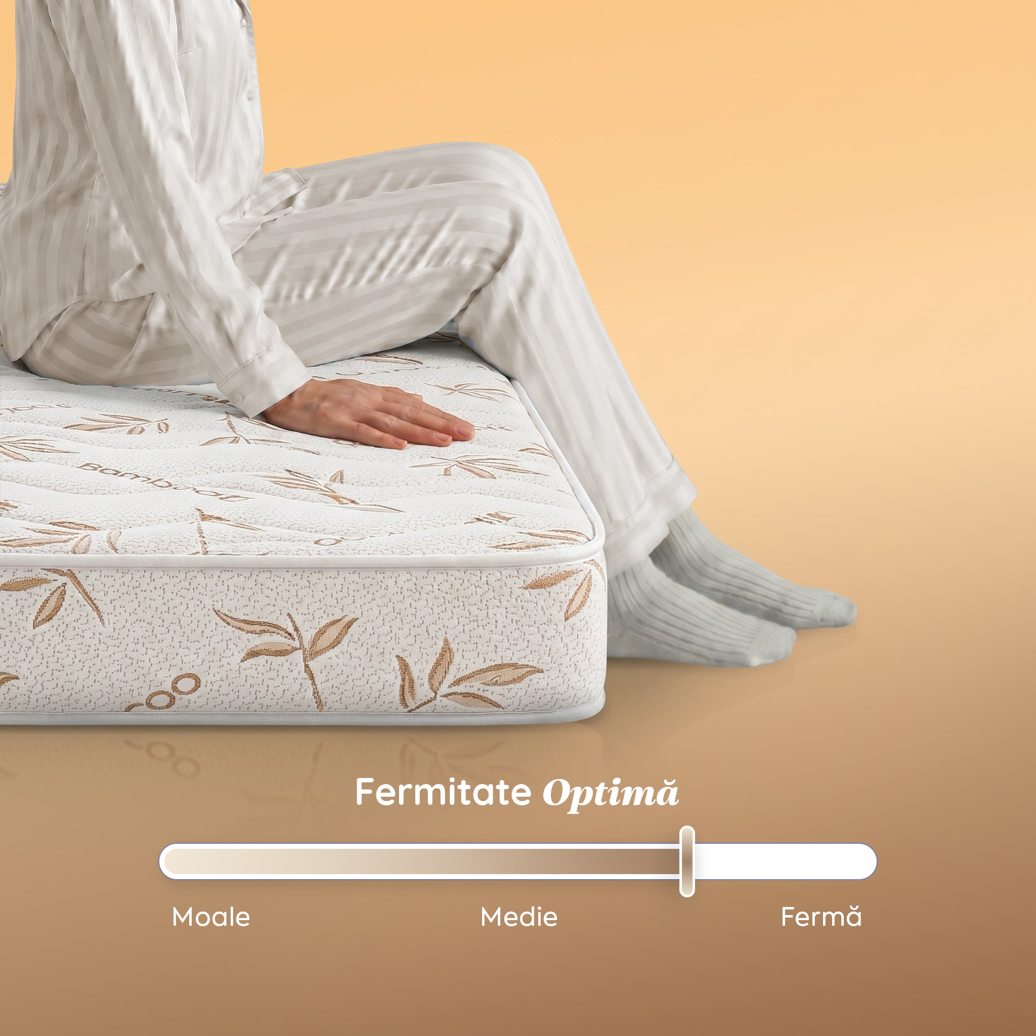 Saltea BAMBOO CONFORT, spumă poliuretanică, reversibilă, hipoalergenică, super ortopedică, Grosime 19 cm  - Prestige Home