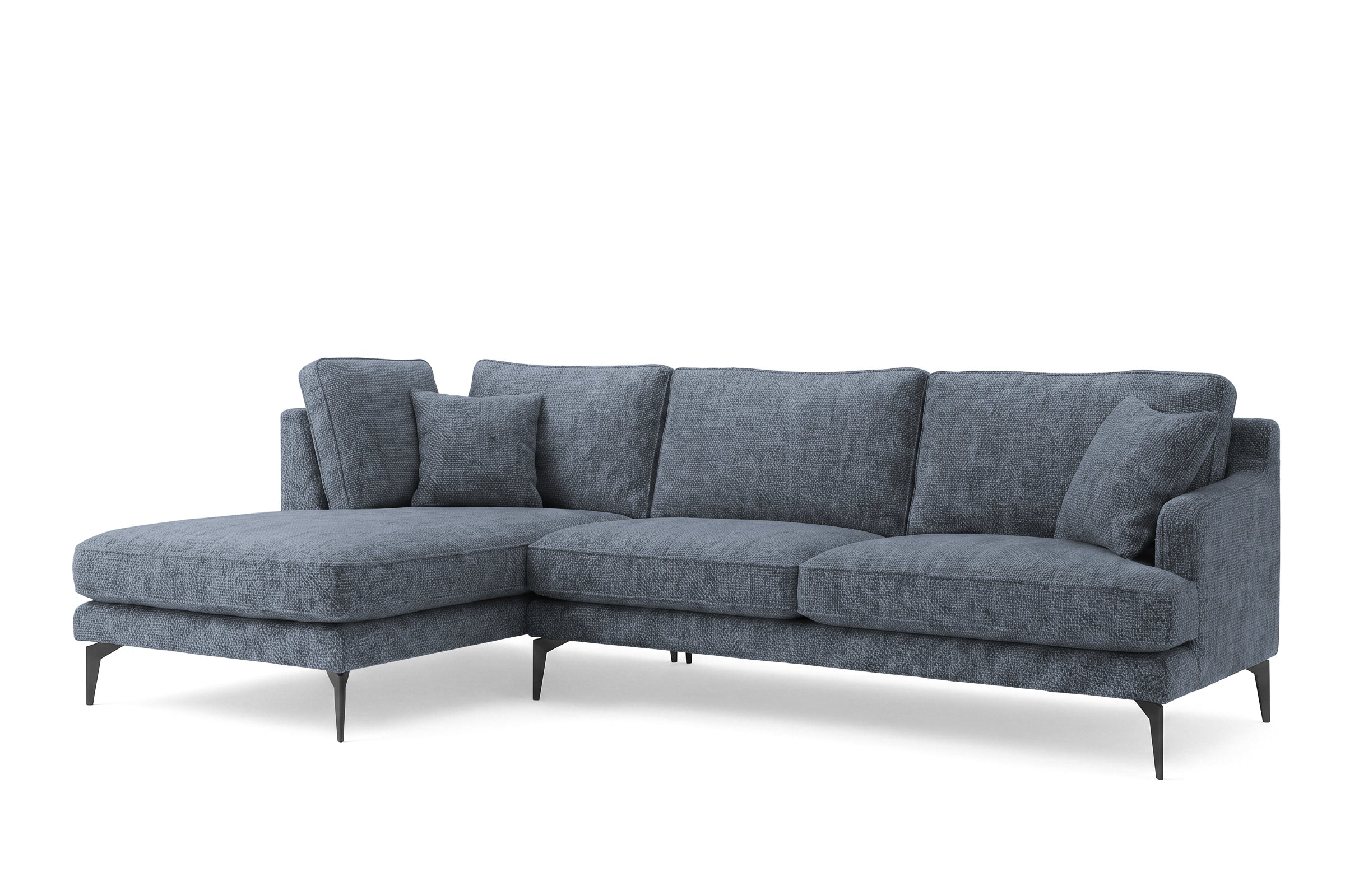 Colțar Fix AZURRO, cu ladă de depozitare, 280x90/180x85 cm - Prestigehome.ro - Colțar - Prestige #color_Albastru-Mystery