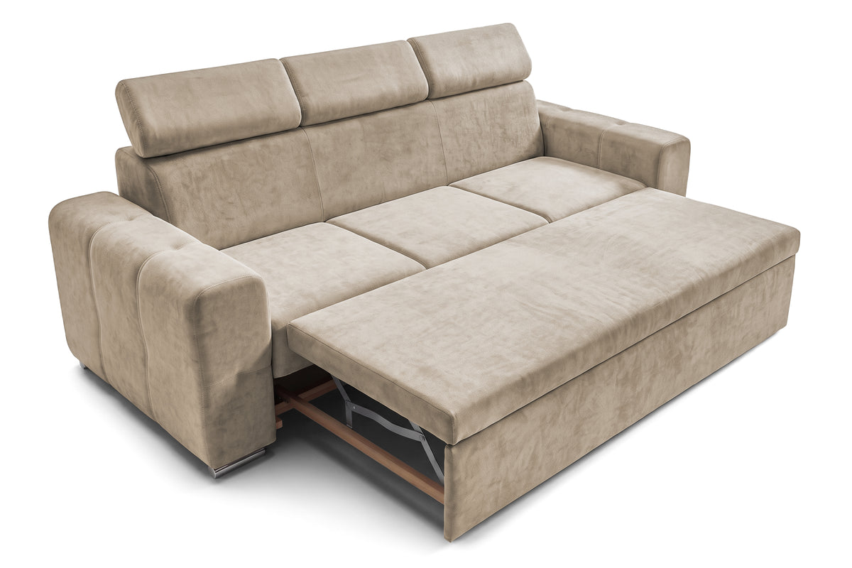 Canapea Extensibila 3 locuri BELLAGIO, cu tetiere, 235x95x85 cm - Prestigehome.ro - Canapea 3 Locuri - Prestige - #color_bej-enjoy