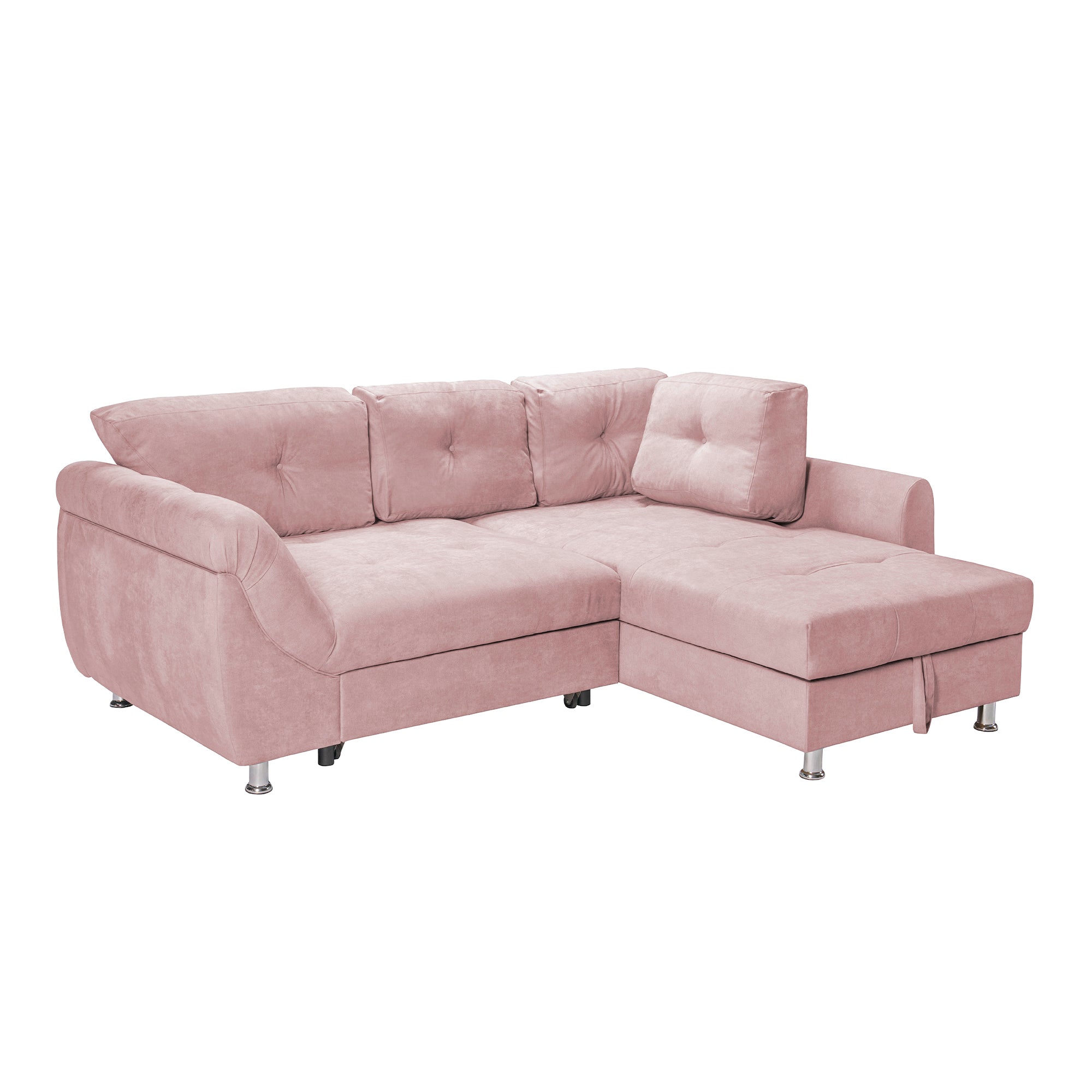 Coltar Extensibil MERLIN, cu lada depozitare, 230 x 190 x 93 cm, Prestigehome, #color_Roz-Flamingo-Enjoy