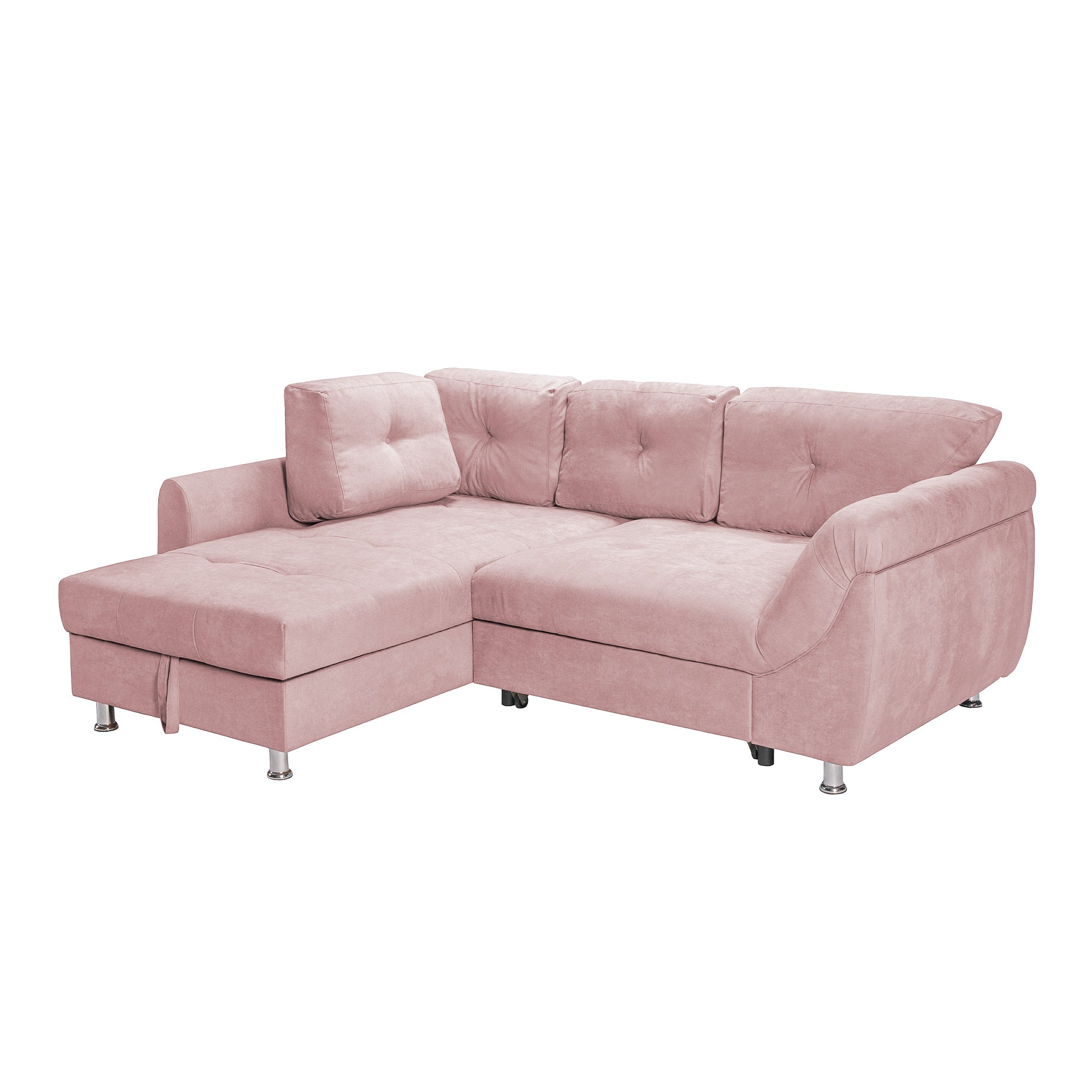 Coltar Extensibil MERLIN, cu lada depozitare, 230 x 190 x 93 cm, Prestigehome, #color_Roz-Flamingo-Enjoy