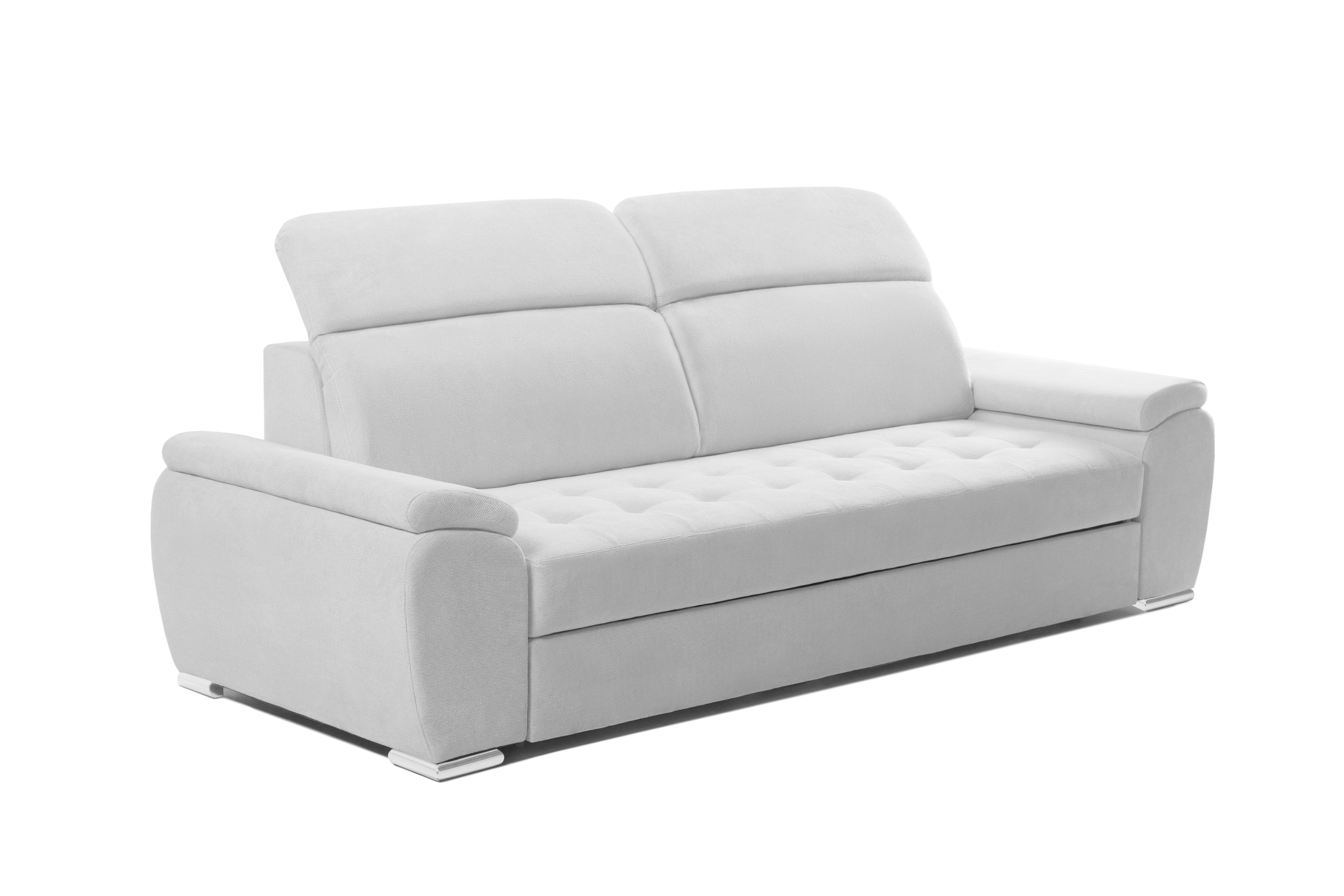 Canapea Extensibila 3 locuri TRENDY, cu tetiere, 245x105x80 cm,  Prestigehome.ro - Canapea 3 Locuri - Prestige - #color_Gri-Argintiu-Memphis