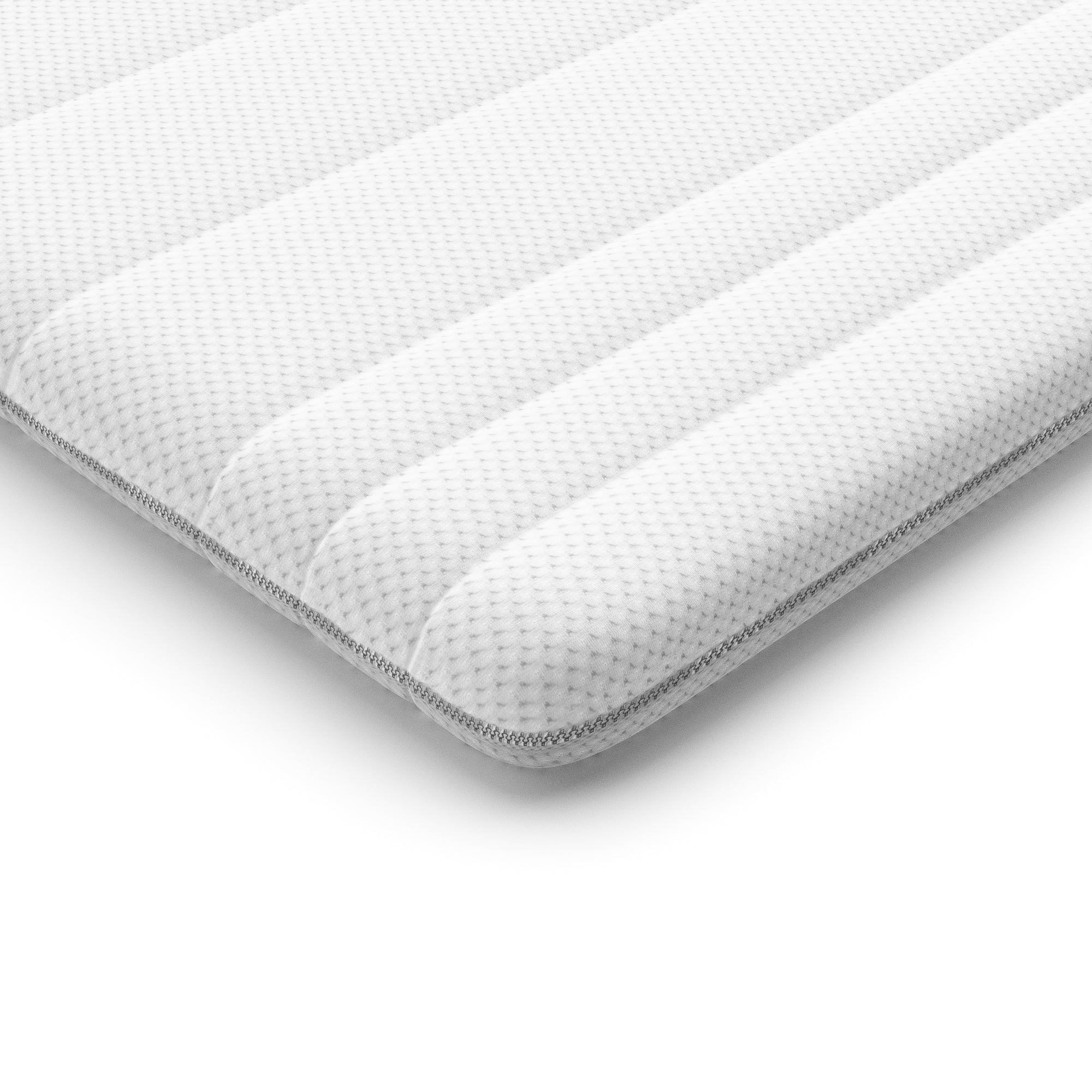 Topper saltea Dual Memory 4+2 cm, cu spumă poliuretanică + memory, husă antialergică și lavabilă, Grosime: 7 cm - Prestige Home 