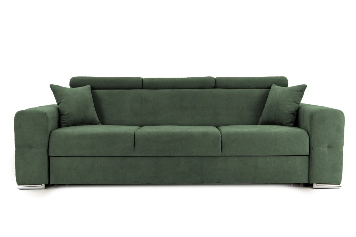 Canapea Extensibila 3 locuri BELLAGIO, cu tetiere, 235x95x85 cm - Prestigehome.ro - Canapea 3 Locuri - Prestige - #color_Verde-Enjoy