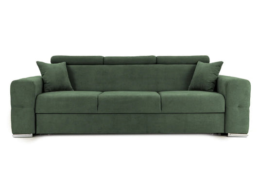 Canapea Extensibila 3 locuri BELLAGIO, cu tetiere, 235x95x85 cm - Prestigehome.ro - Canapea 3 Locuri - Prestige - #color_Verde-Enjoy