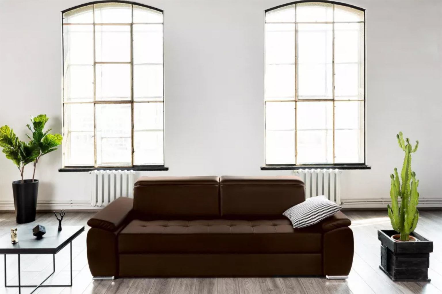 Canapea Extensibilă 3 locuri TRENDY, cu tetiere reglabile, 250x95x105 cm, Espresso - Outlet