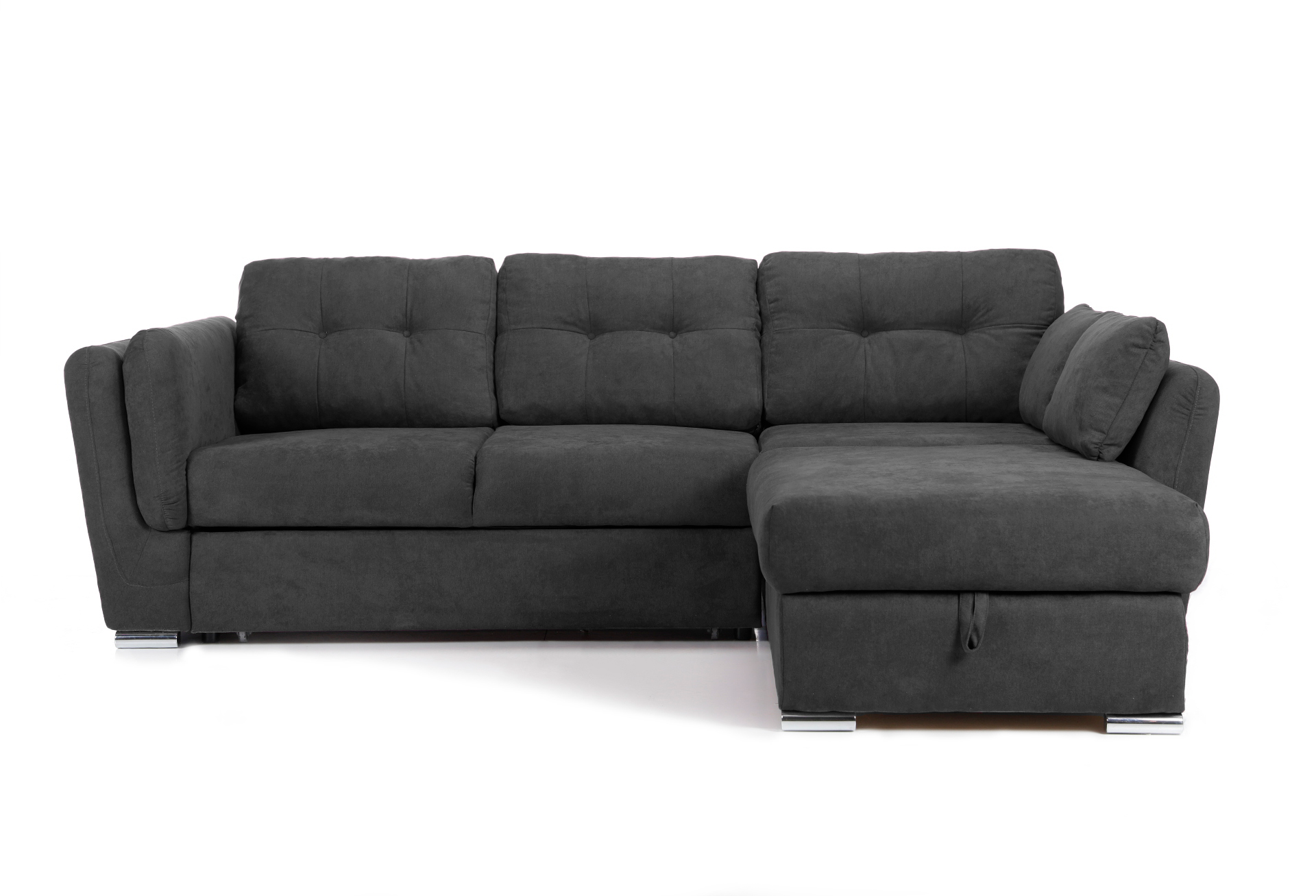 Colțar Extensibil JAZZ, cu ladă depozitare,  245 x 205 x 90 cm, #color_Gri-Inchis-enjoy