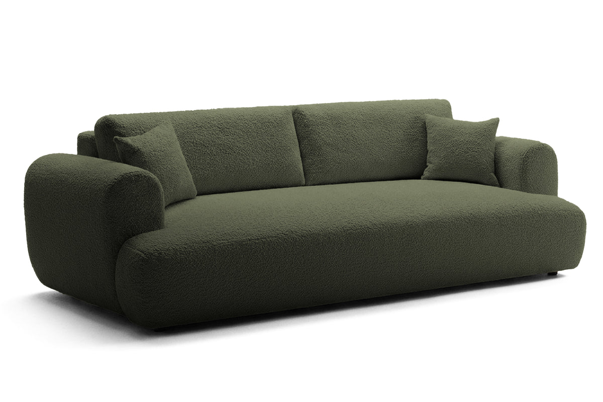 Canapea Extensibilă 3 locuri NOA, cu ladă depozitare, 244x108x80 cm, #color_Verde-Anthology