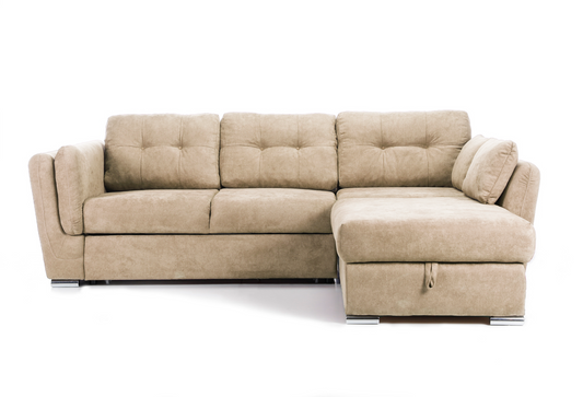 Colțar Extensibil JAZZ, cu ladă depozitare,  245 x 205 x 90 cm, #color_Bej-enjoy