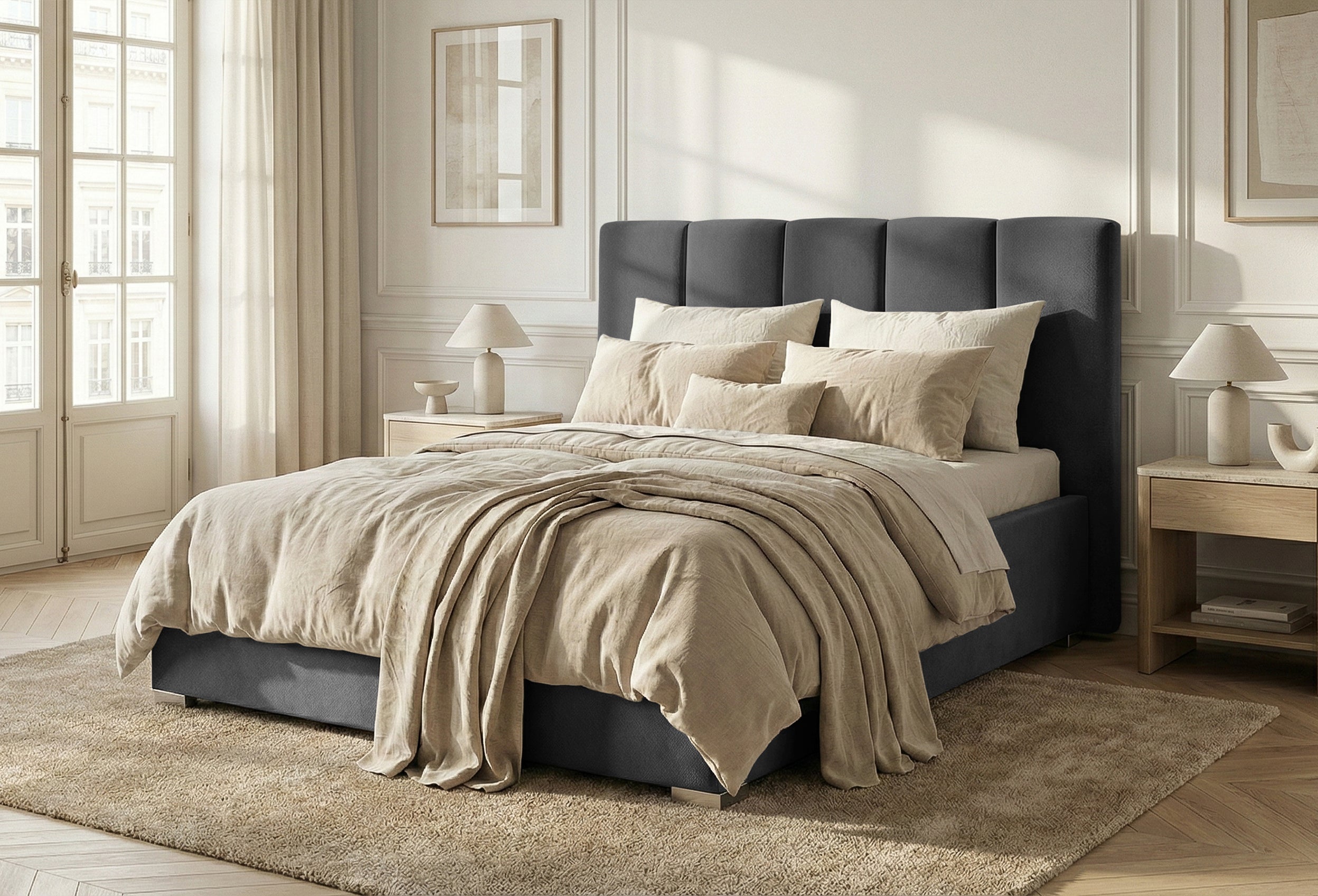 Pat Tapitat Luna, cu Lada Rabatabil, Prestigehome.ro, Prestige, #color_swing-negru