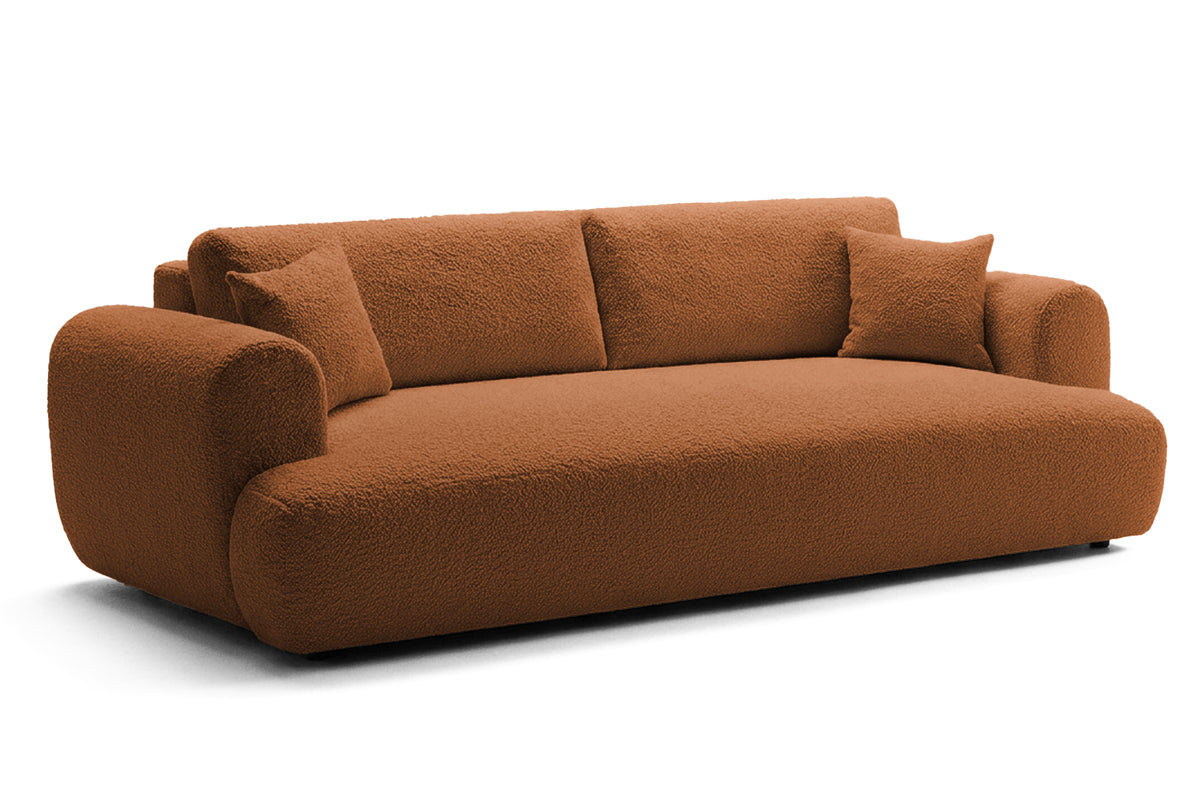Canapea Extensibilă 3 locuri NOA, cu ladă depozitare, 244x108x80 cm, #color_Caramiziu-Anthology