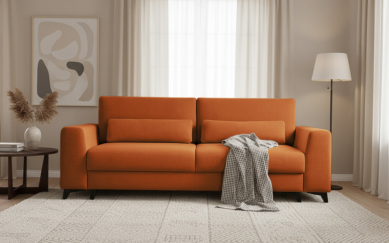 Canapea Extensibilă 3 locuri TIVOLI, 240x105x95 cm, #color_Portocaliu-Mystery