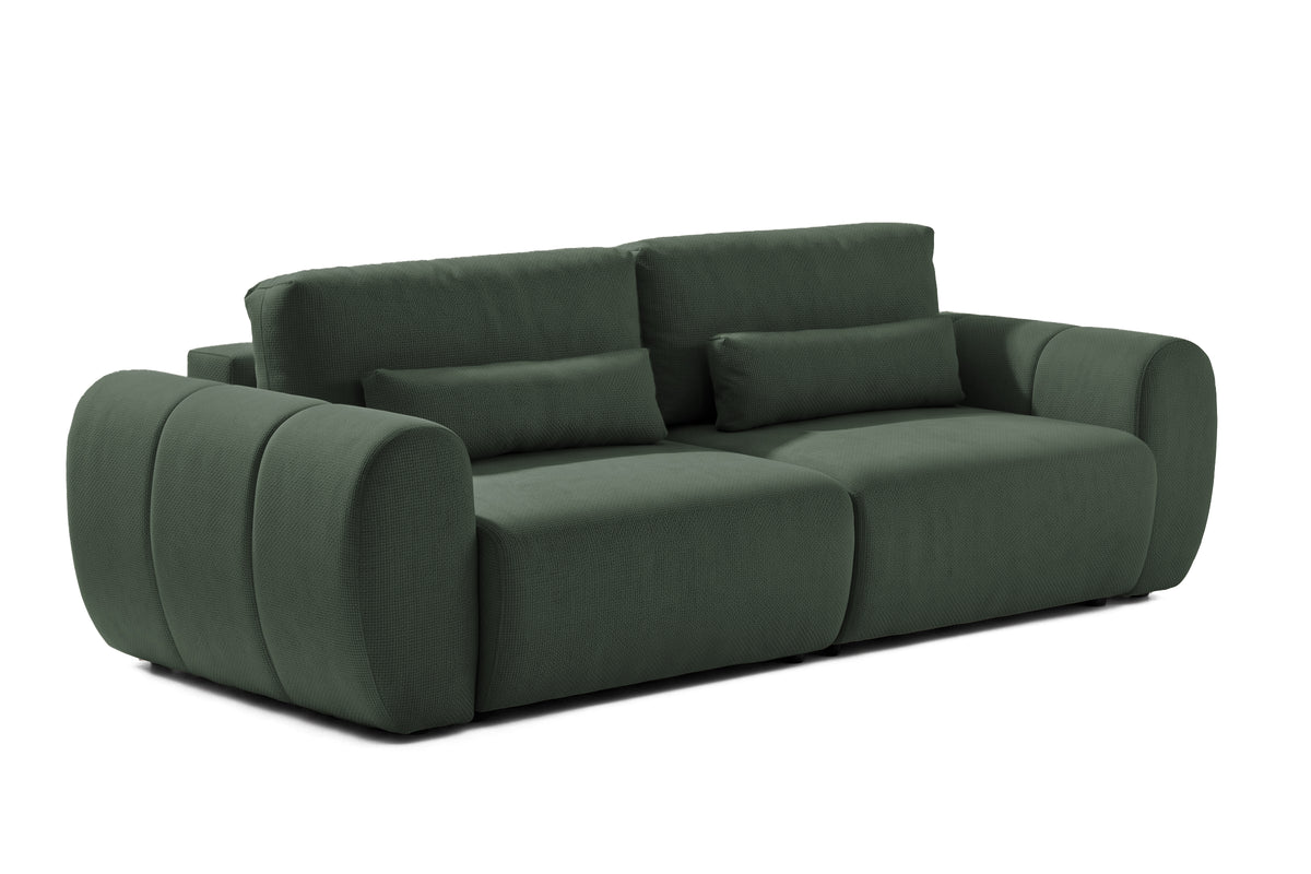 Canapea Extensibilă 3 locuri VERSA, cu 2 lăzi depozitare, 260x110x85 cm, #color_Verde-Inchis-Loft