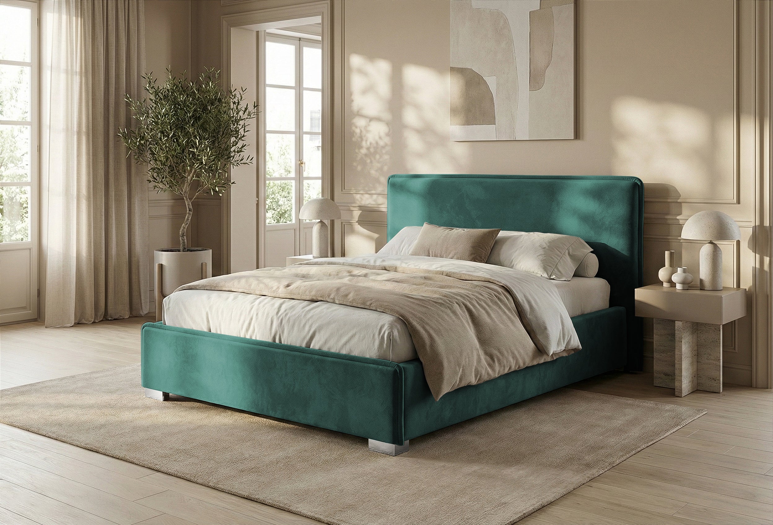 Pat Tapitat Nice, cu Lada Rabatabil, Prestigehome.ro, Prestige, #Color_swing-verde