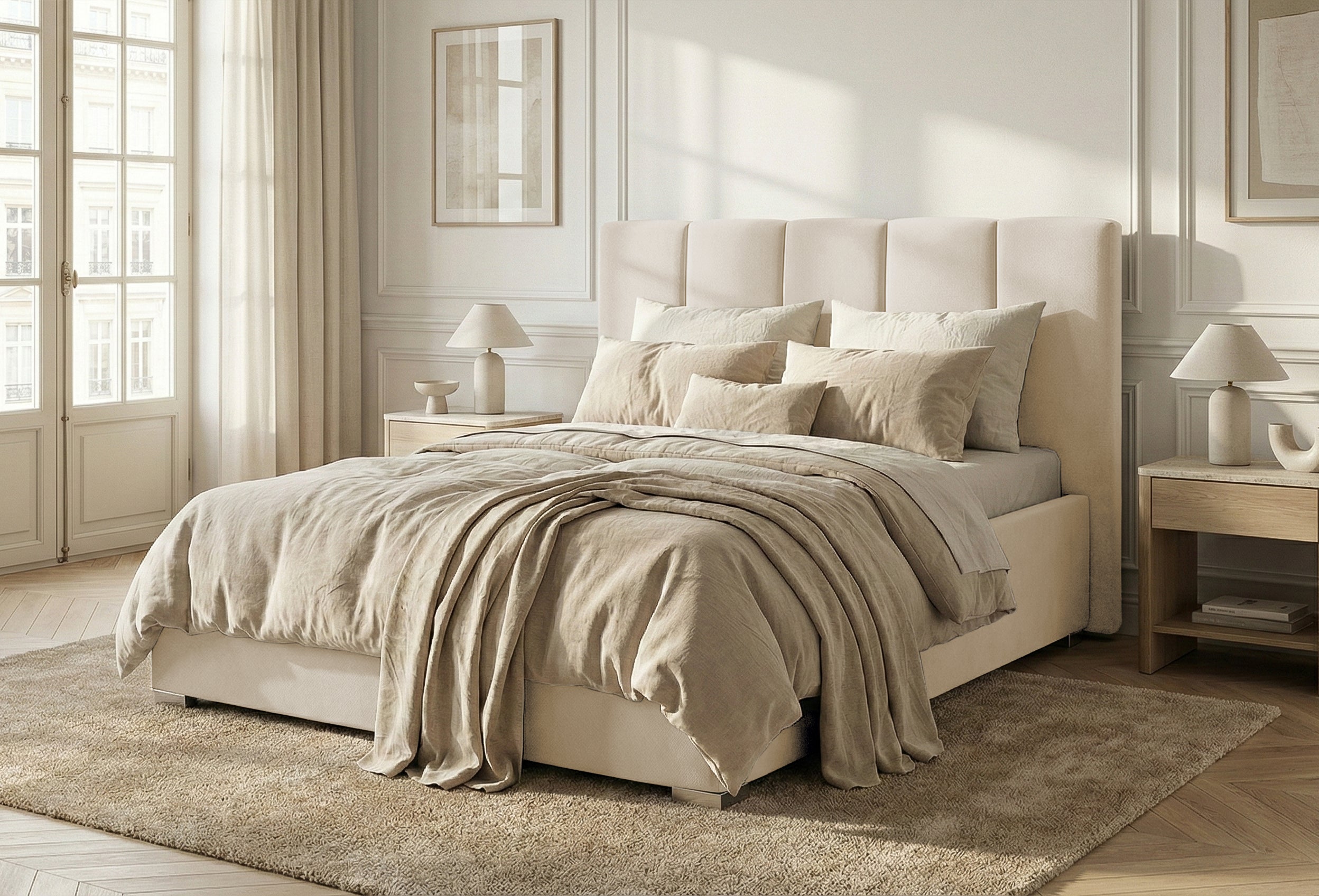 Pat Tapitat Luna, cu Lada Rabatabil, Prestigehome.ro, Prestige, #color_swing-crem