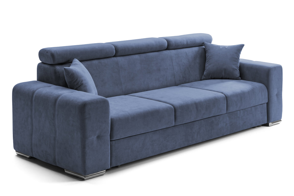 Canapea Extensibila 3 locuri BELLAGIO, cu tetiere, 235x95x85 cm - Prestigehome.ro - Canapea 3 Locuri - Prestige - #color_Albastru-Inchis-Enjoy