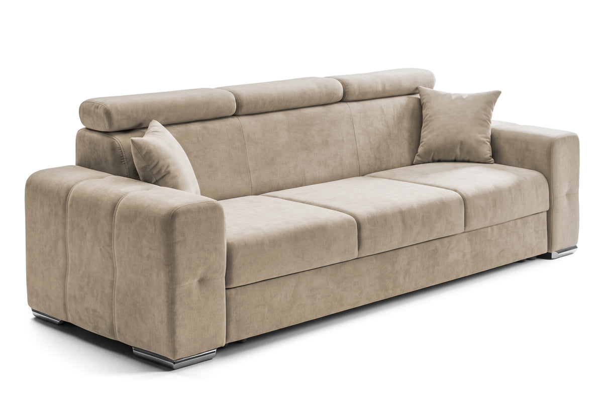 Canapea Extensibila 3 locuri BELLAGIO, cu tetiere, 235x95x85 cm - Prestigehome.ro - Canapea 3 Locuri - Prestige - #color_bej-enjoy