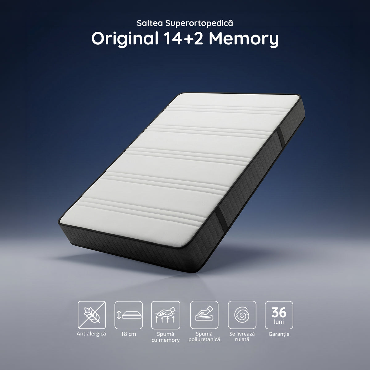 Pachet Saltea 90x200 Memory Single