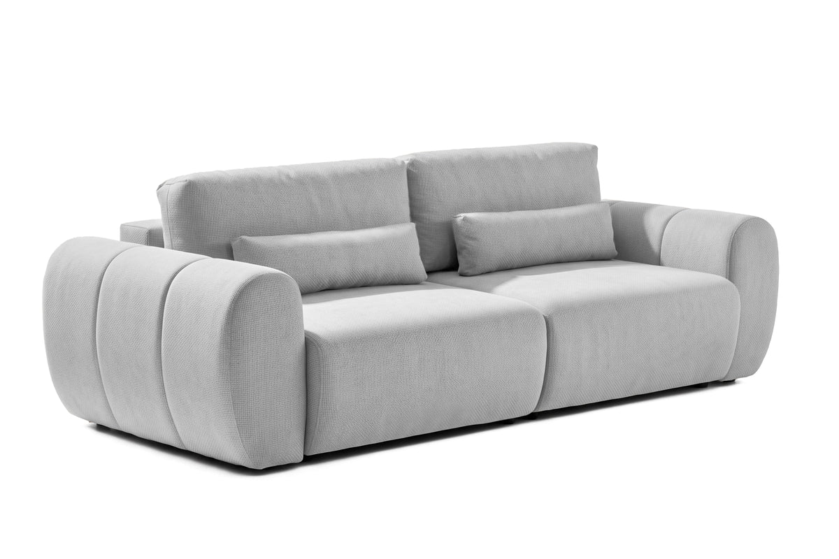 Canapea Extensibilă 3 locuri VERSA, cu 2 lăzi depozitare, 260x110x85 cm, #color_Gri-Deschis-Loft