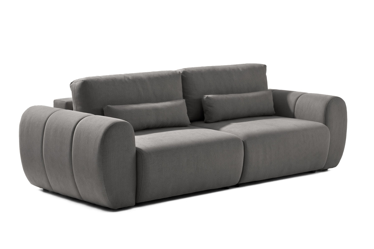 Canapea Extensibilă 3 locuri VERSA, cu 2 lăzi depozitare, 260x110x85 cm, #color_Gri-Grafit-Loft