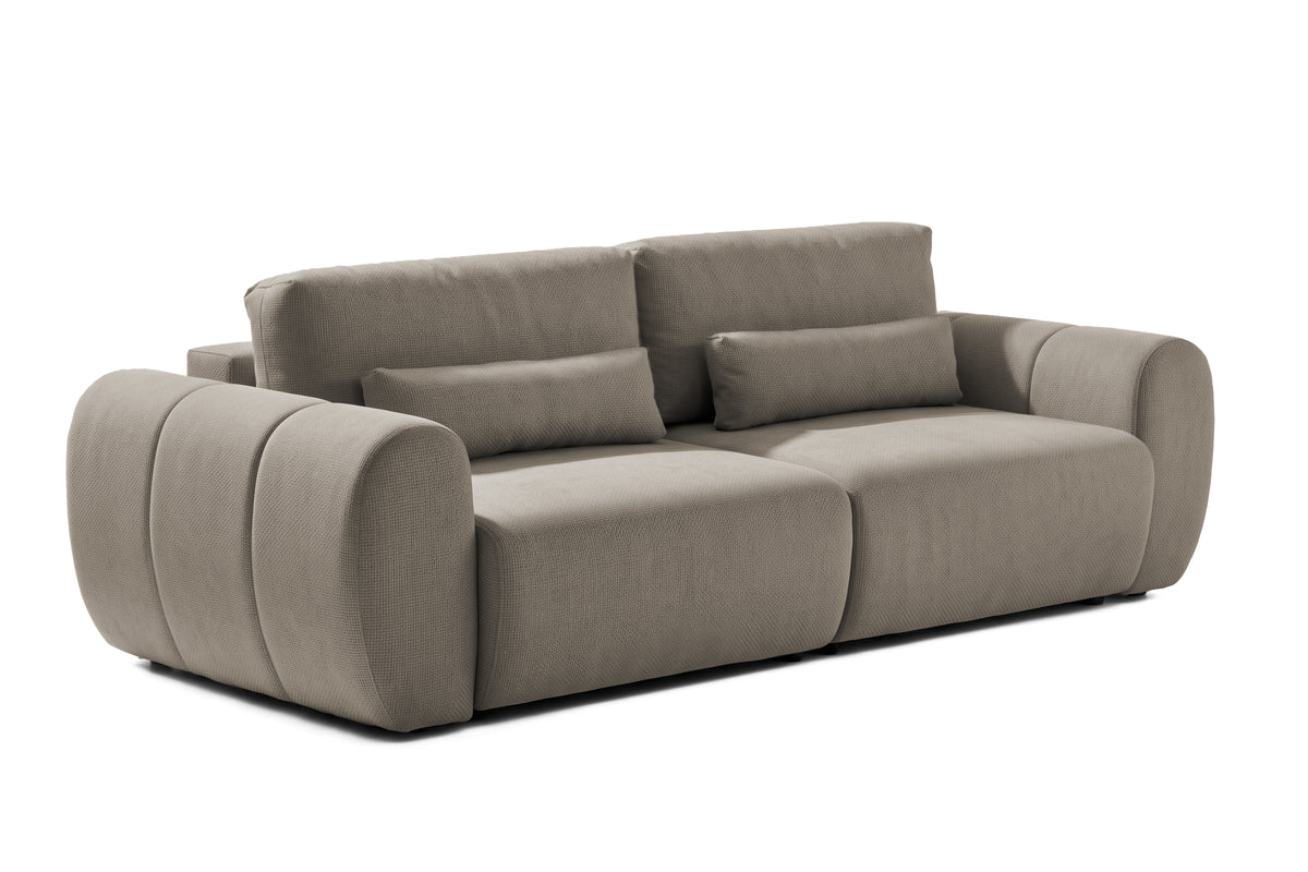 Canapea Extensibilă 3 locuri VERSA, cu 2 lăzi depozitare, 260x110x85 cm, #color_Gri-Inchis-Loft

