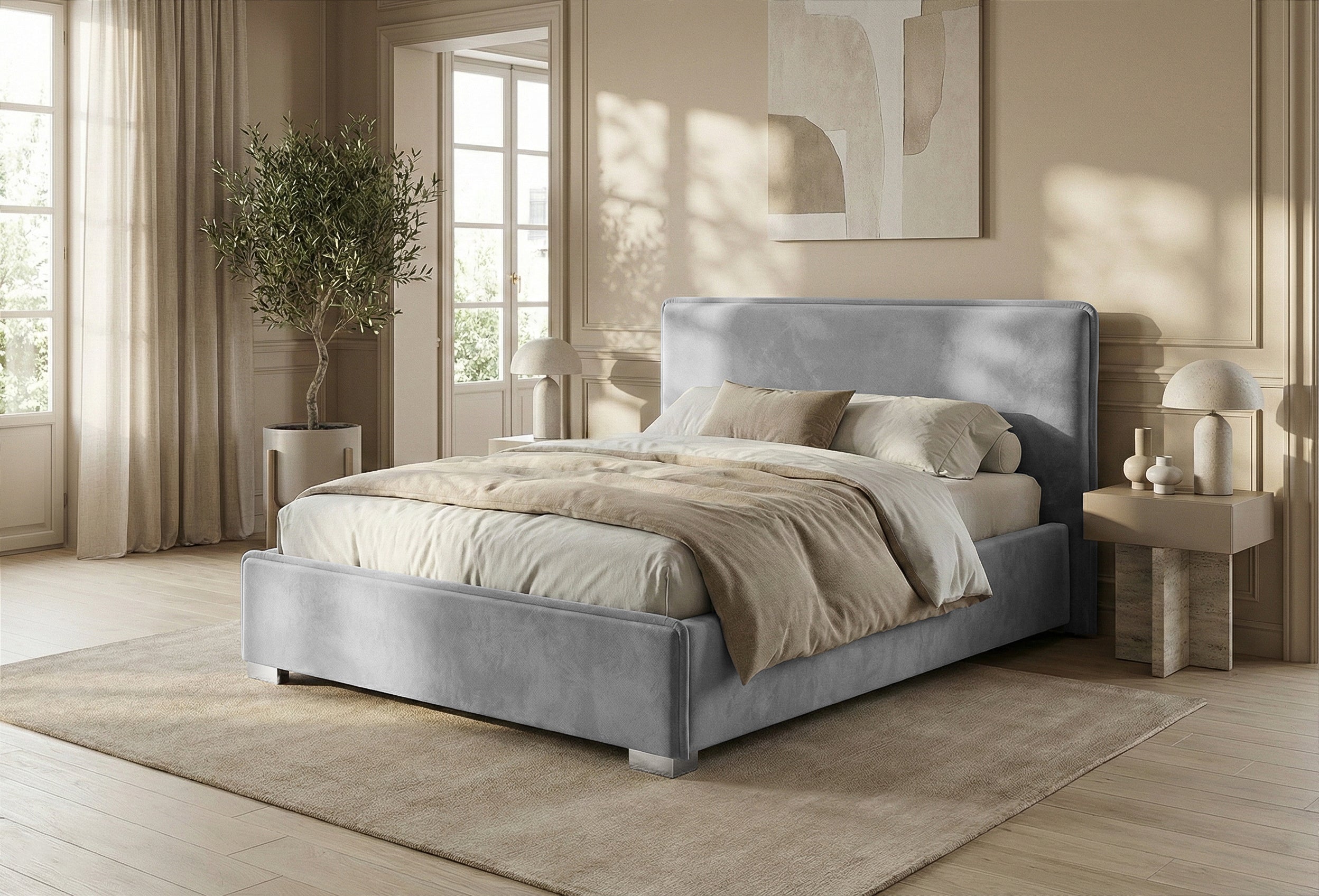 Pat Tapitat Nice, cu Lada Rabatabil, Prestigehome.ro, Prestige, #Color_swing-gri