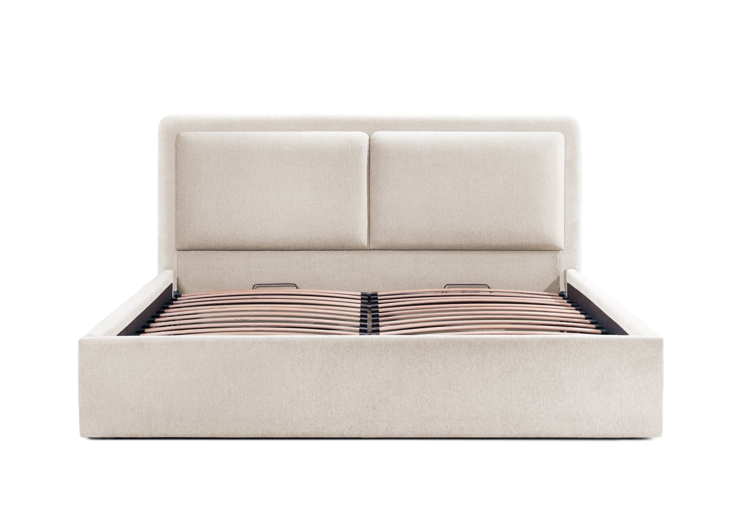 Pat Tapițat PIEMONTE, cu somieră rabatabilă și ladă de depozitare, #color_loft-crem