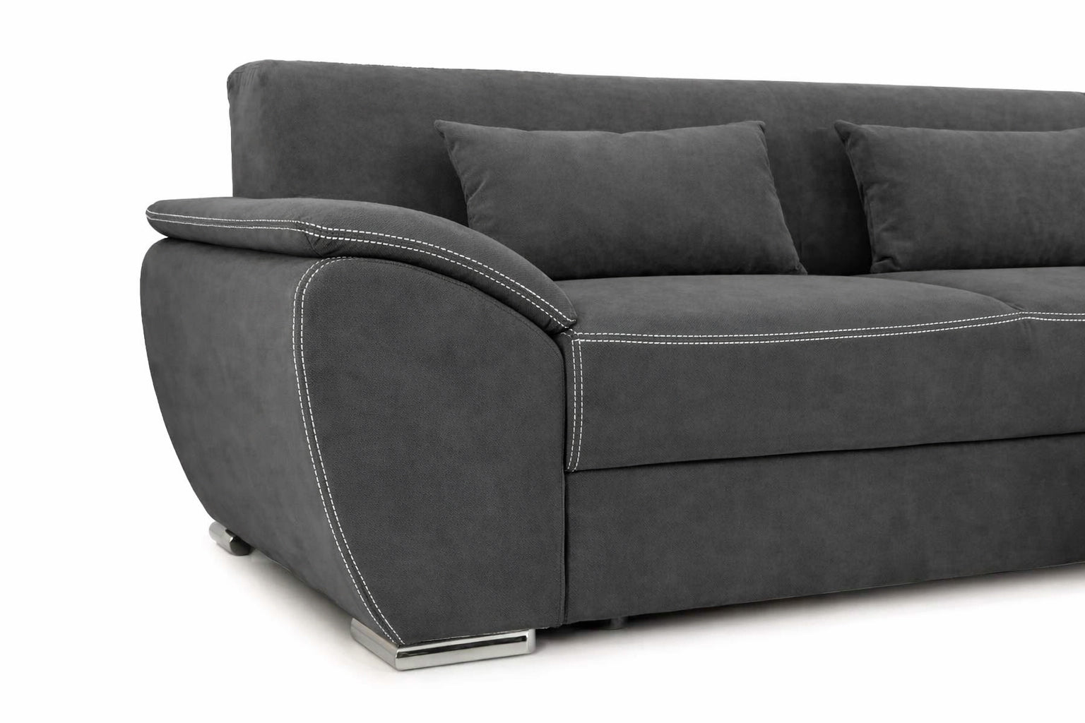 Colțar Extensibil PICASSO, cu ladă de depozitare, variante stânga/dreapta 300x170x80 cm #color_Gri-Inchis-Enjoy