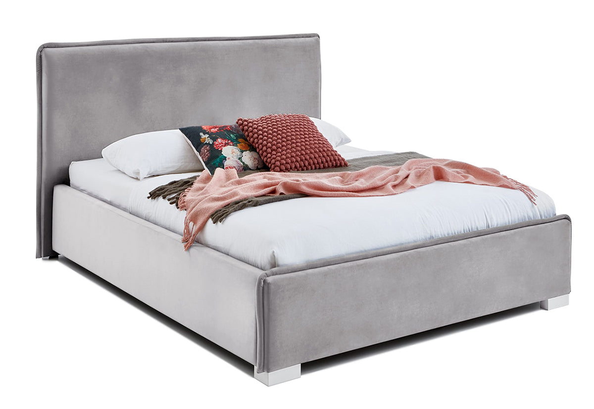 Pat Tapițat Nice, cu somieră rabatabilă și ladă de depozitare