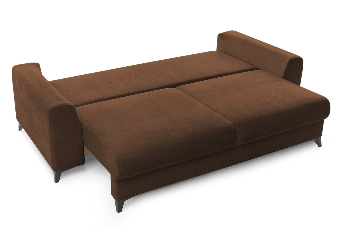 Canapea Extensibilă 3 locuri TIVOLI, cu ladă depozitare, 240x105x95 cm, Maro - Outlet