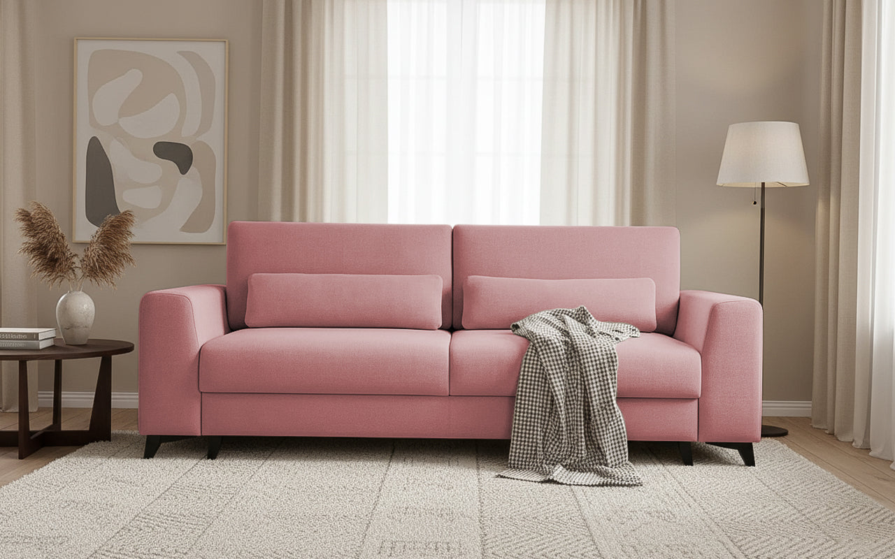 Canapea Extensibilă 3 locuri TIVOLI, 240x105x95 cm, #color_Roz-Mystery