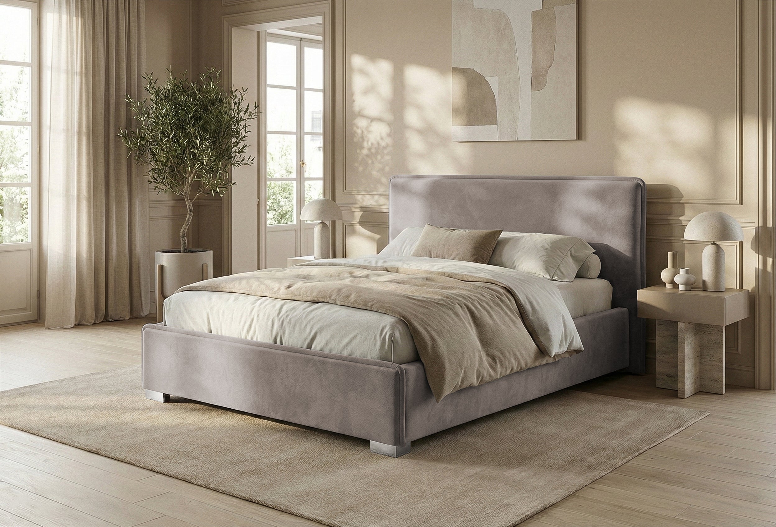 Pat Tapitat Nice, cu Lada Rabatabil, Prestigehome.ro, Prestige, #Color_swing-bej