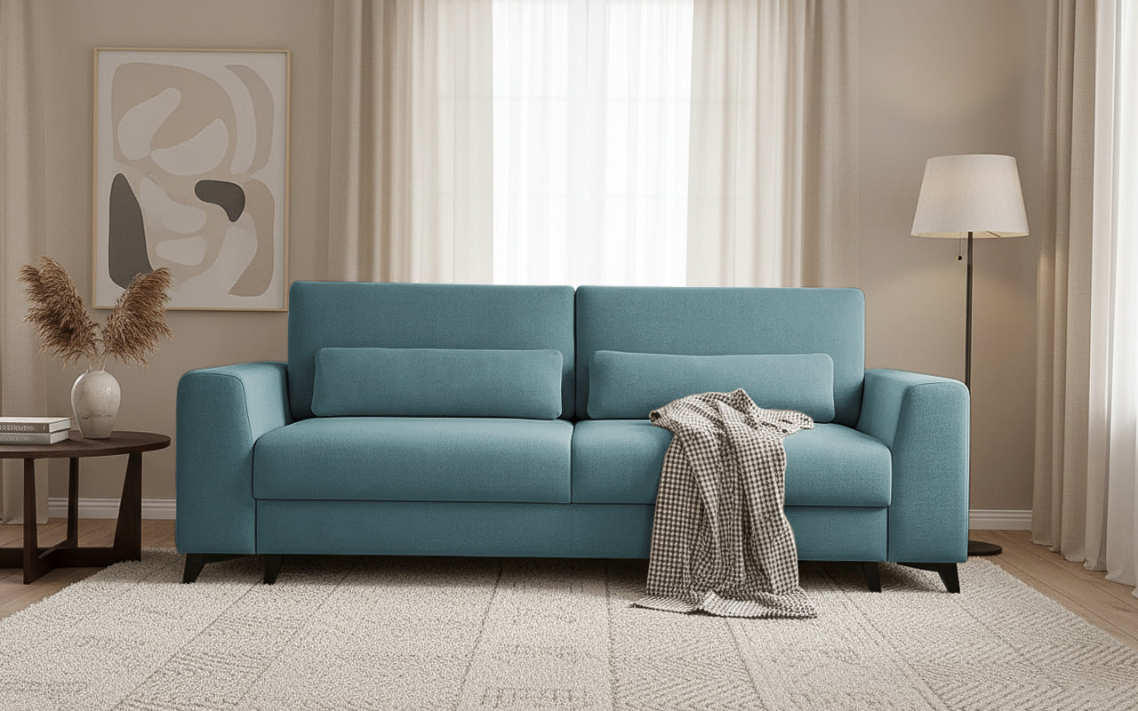 Canapea Extensibilă 3 locuri TIVOLI, 240x105x95 cm, #color_Albastru-Mystery