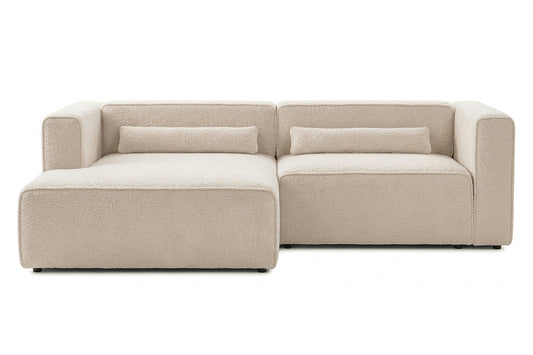 Colțar Extensibil 3 locuri ZANETTO, cu ladă de depozitare, 240x157x70 cm, Crem - Outlet