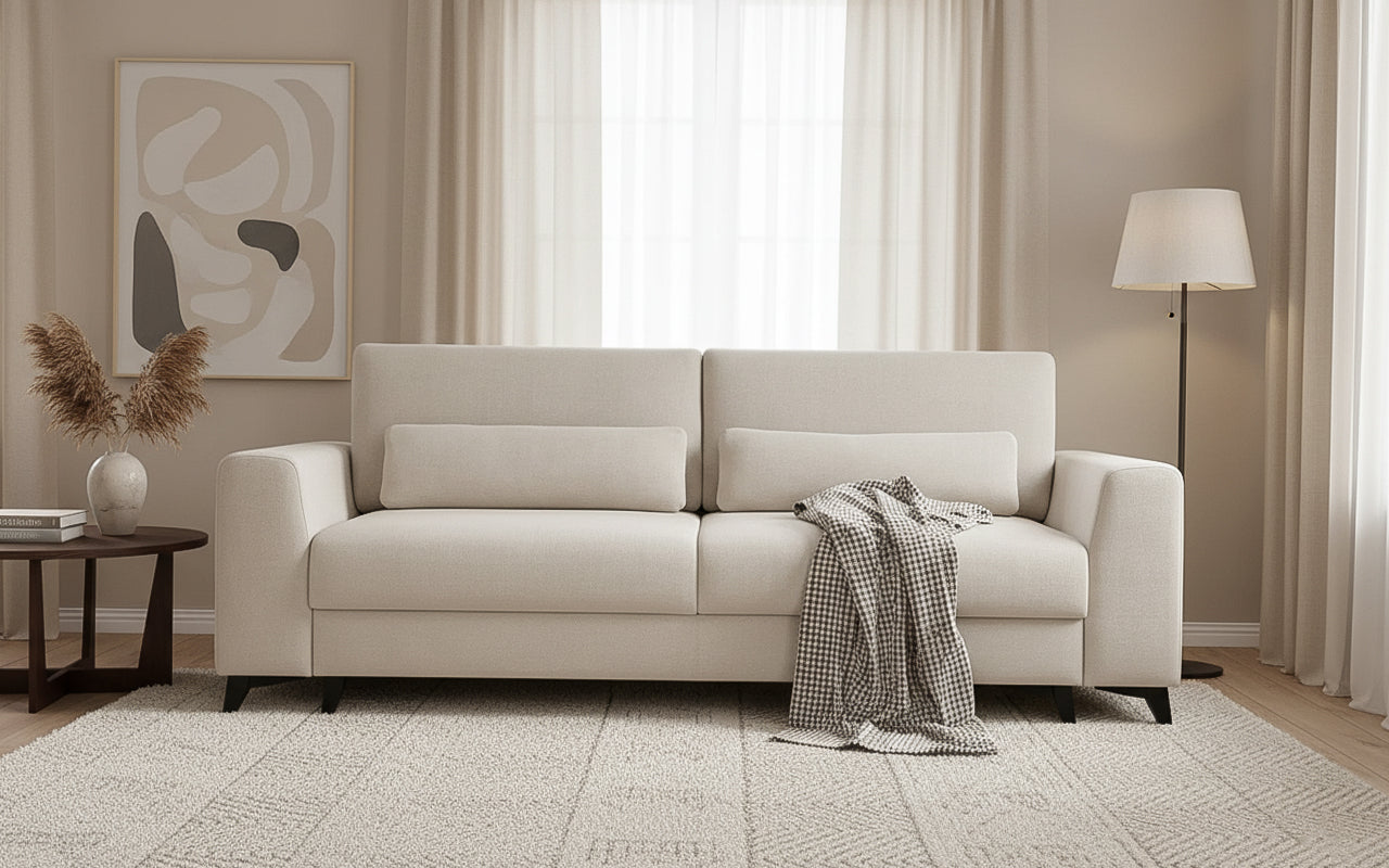 Canapea Extensibilă 3 locuri TIVOLI, 240x105x95 cm, #color_Crem-Mystery