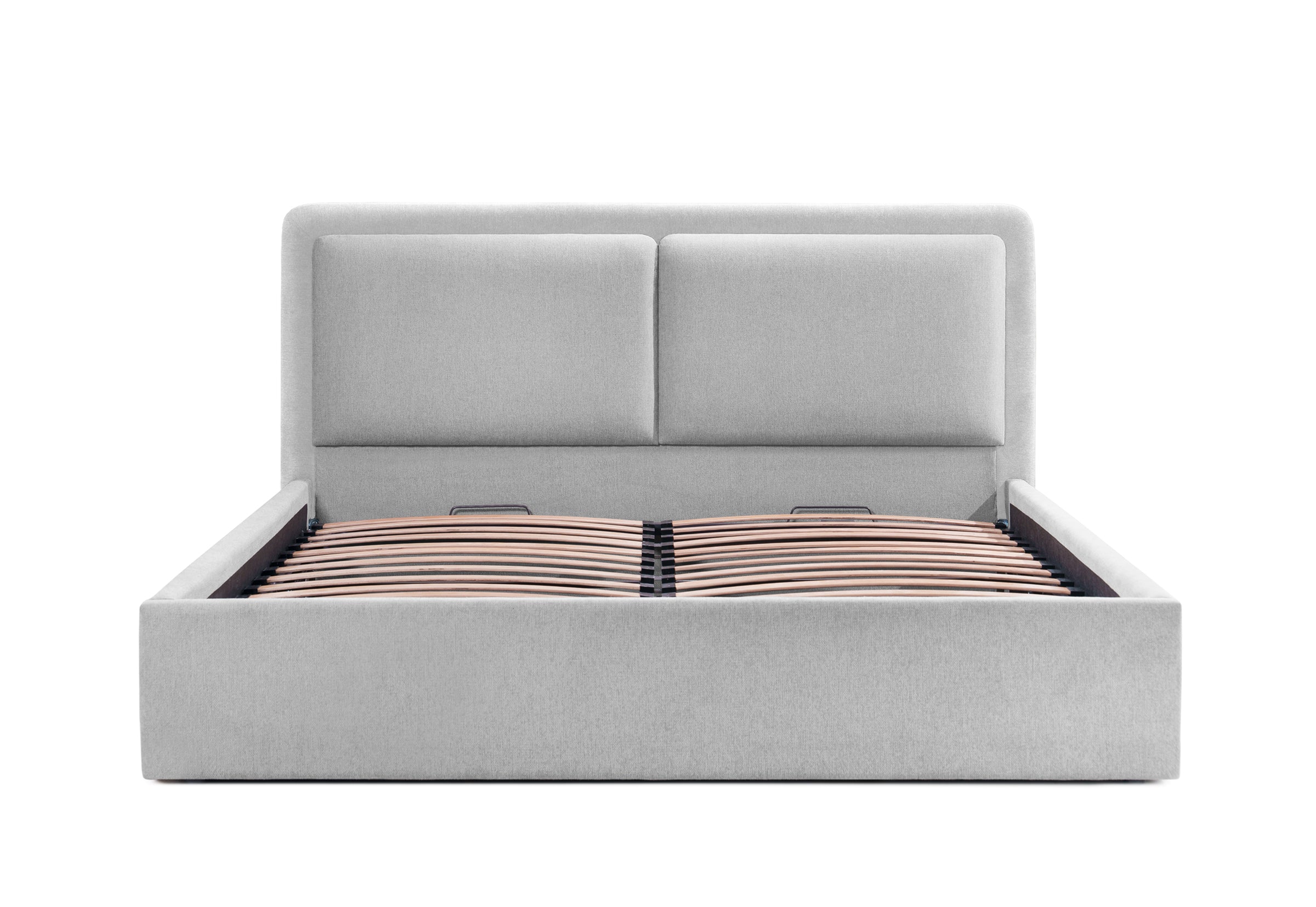 Pat Tapițat PIEMONTE, cu somieră rabatabilă și ladă de depozitare, #color_loft-gri-argintiu