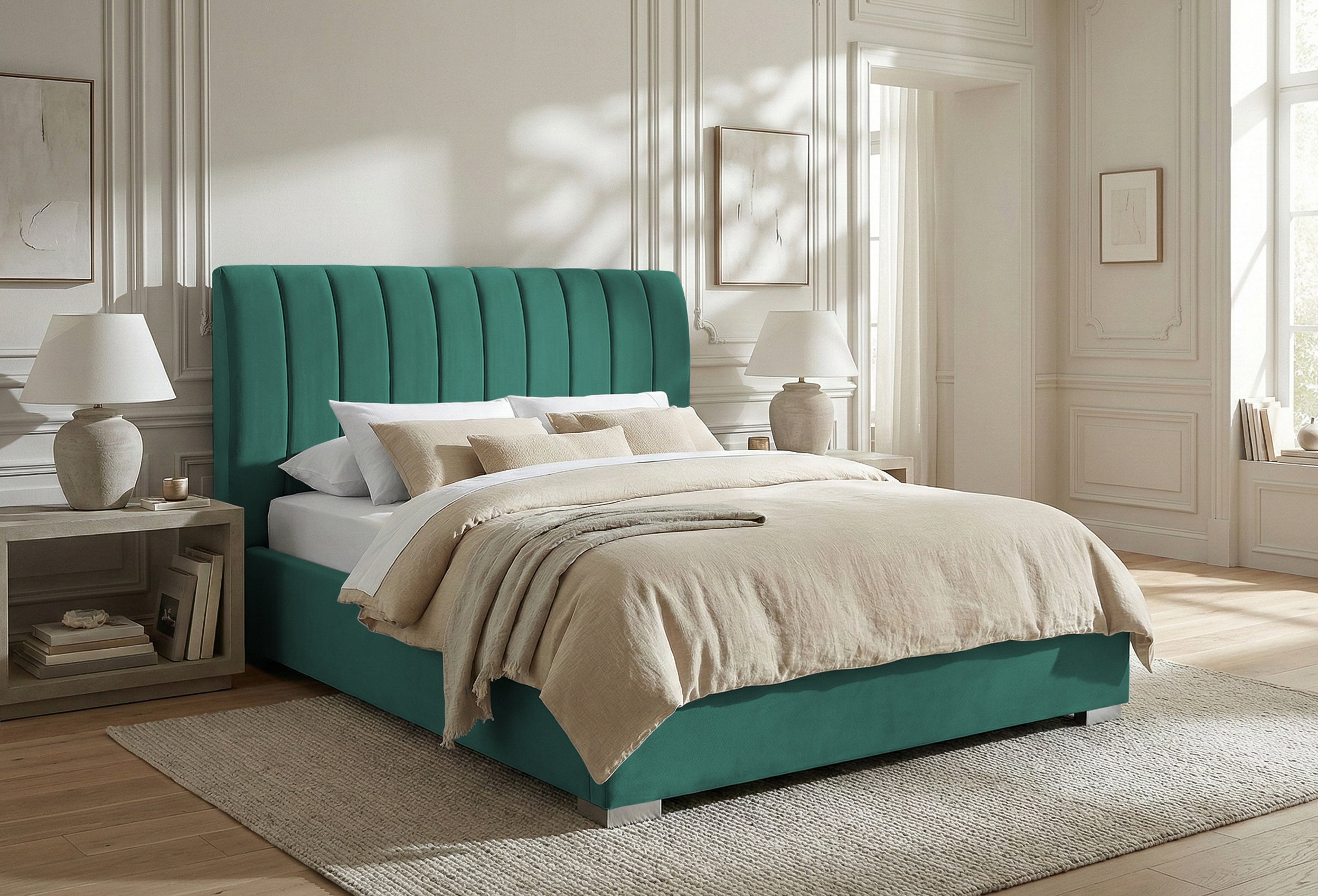 Pat Tapitat Santiago, cu Lada Rabatabil, Verde-Smarald, Prestigehome.ro, Prestige, #Color_swing-verde