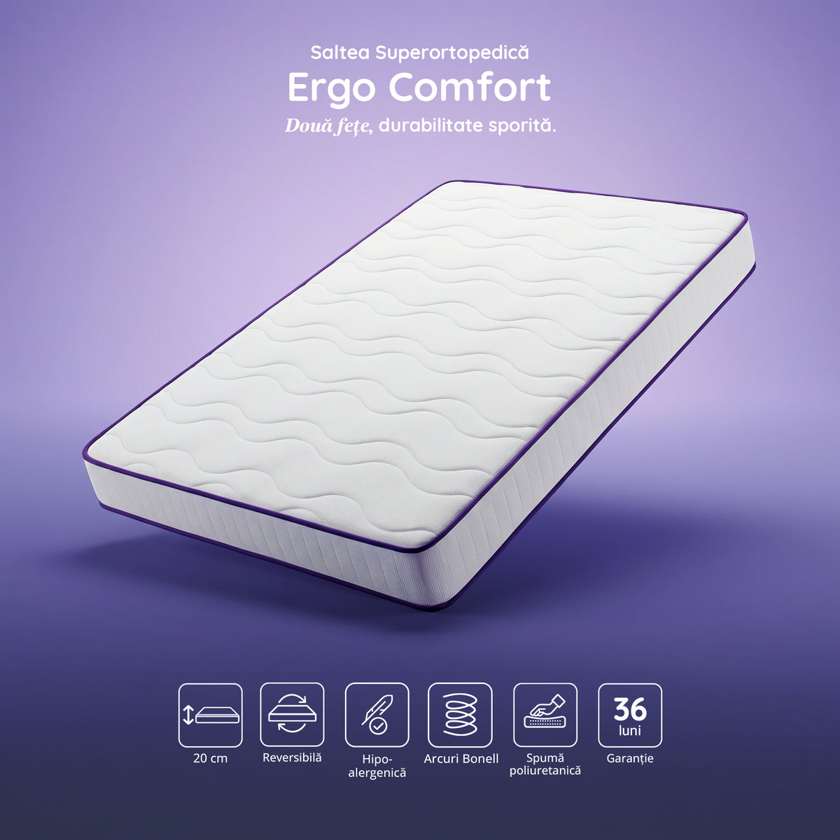 Pachet Saltea 160x200 Comfort Plus Double
