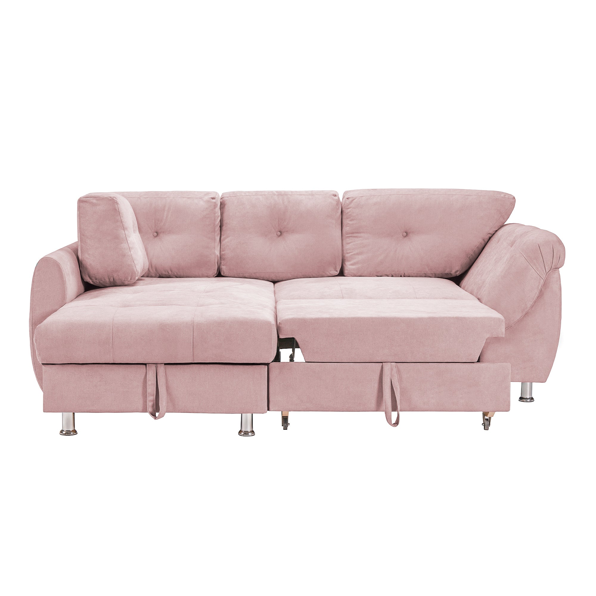 Coltar Extensibil MERLIN, cu lada depozitare, 230 x 190 x 93 cm, Prestigehome, #color_Roz-Flamingo-Enjoy