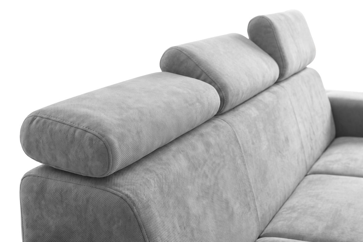 Canapea Extensibila 3 locuri BELLAGIO, cu tetiere, 235x95x85 cm - Prestigehome.ro - Canapea 3 Locuri - Prestige - #color_Gri-Deschis-Enjoy