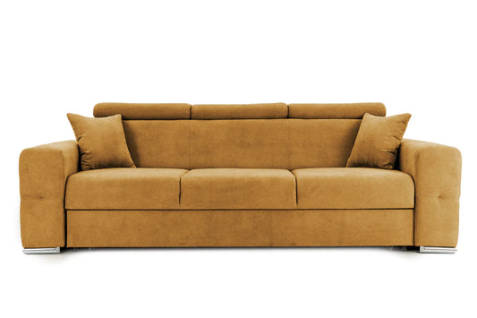 Canapea Extensibila 3 locuri BELLAGIO, cu tetiere, 235x95x85 cm - Prestigehome.ro - Canapea 3 Locuri - Prestige - #color_Mango-Enjoy