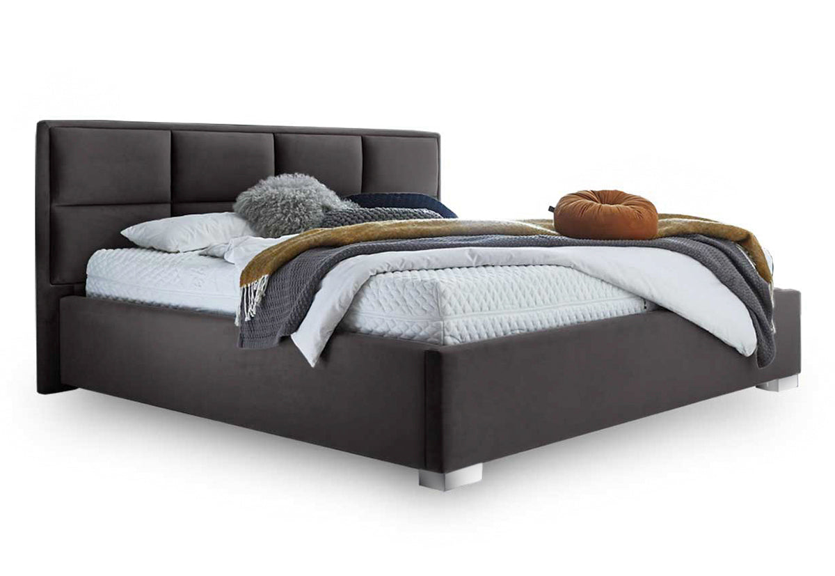 Pat Tapițat Melbourne, cu somieră rabatabilă și ladă de depozitare