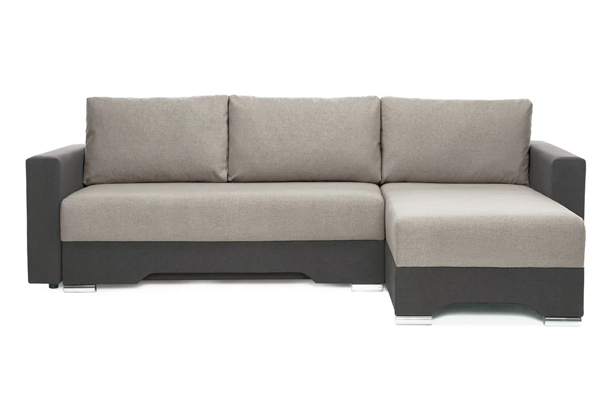 Coltar Extensibil 3 locuri Cesar, cu lada de depozitare, 247x160x85 cm - Prestigehome.ro - Coltar - Prestige #color_Gri-Deschis-Gri-Inchis