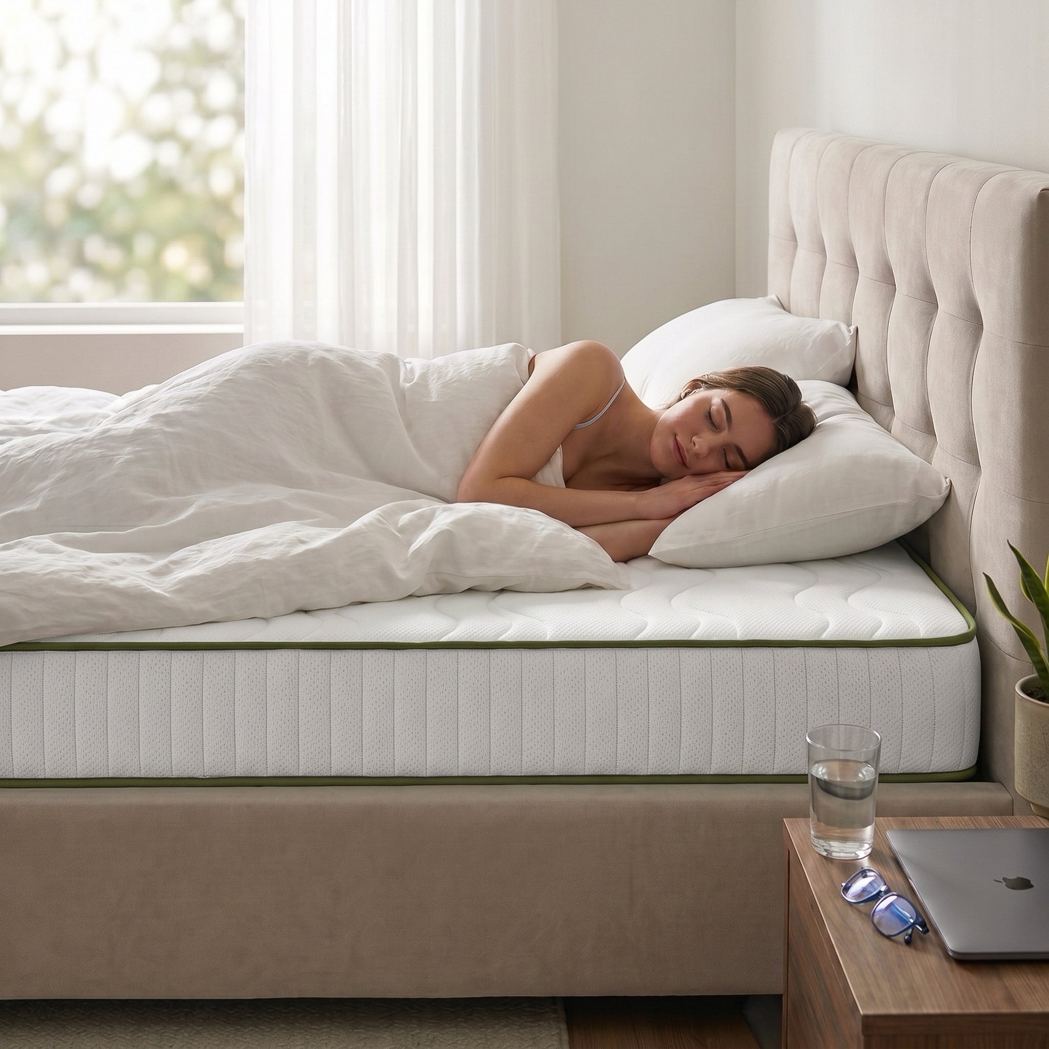 Saltea FLEX SAPPHIRE BIO MEMORY 14+5, spumă poliuretanică elastică, spumă cu memorie, husă cu efect antialergic, superortopedică, Grosime 21 cm - Prestige Home