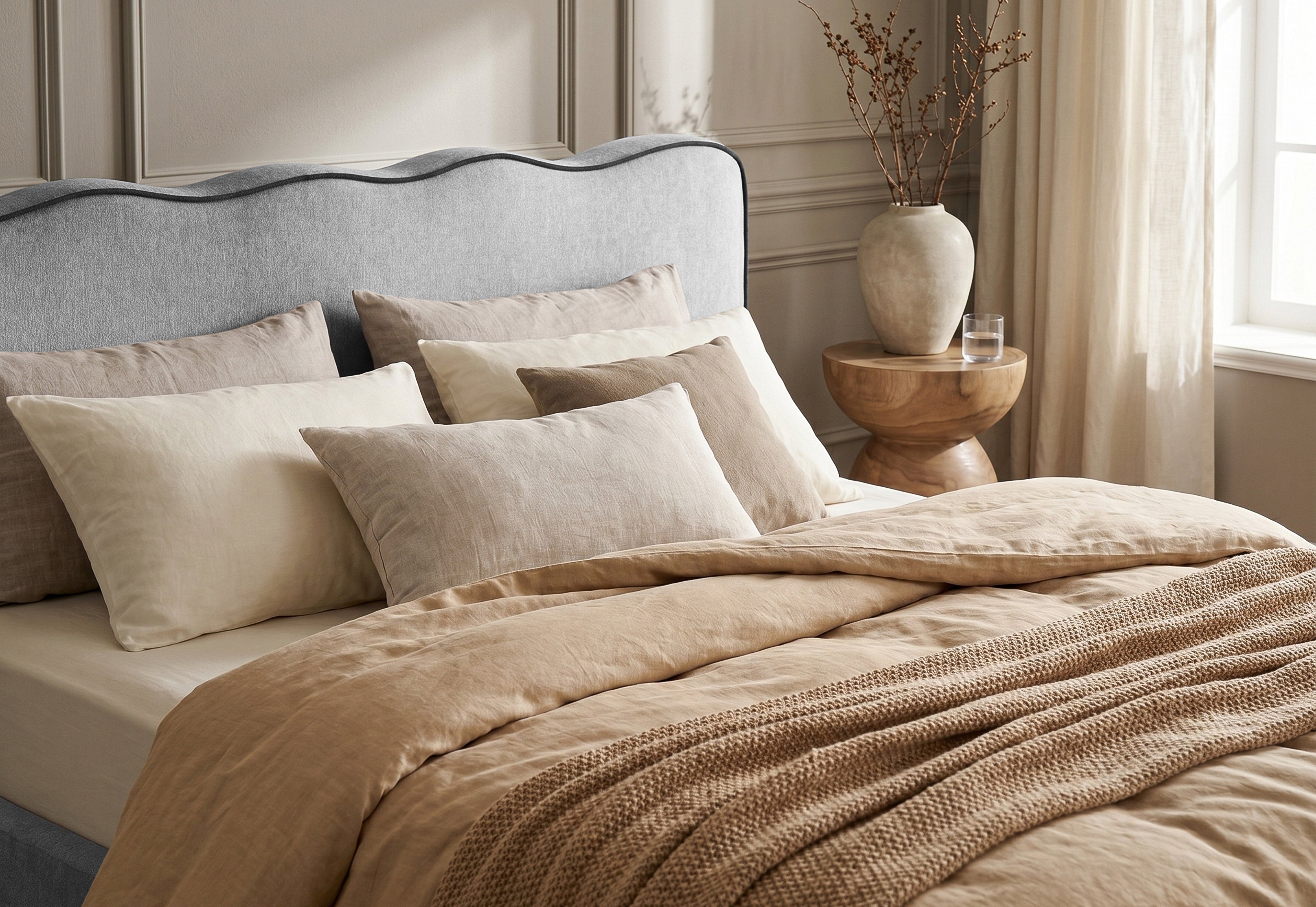 Pat Tapițat KESINGTON, cu somieră rabatabilă și ladă de depozitare, #color_Gri-Deschis-Loft